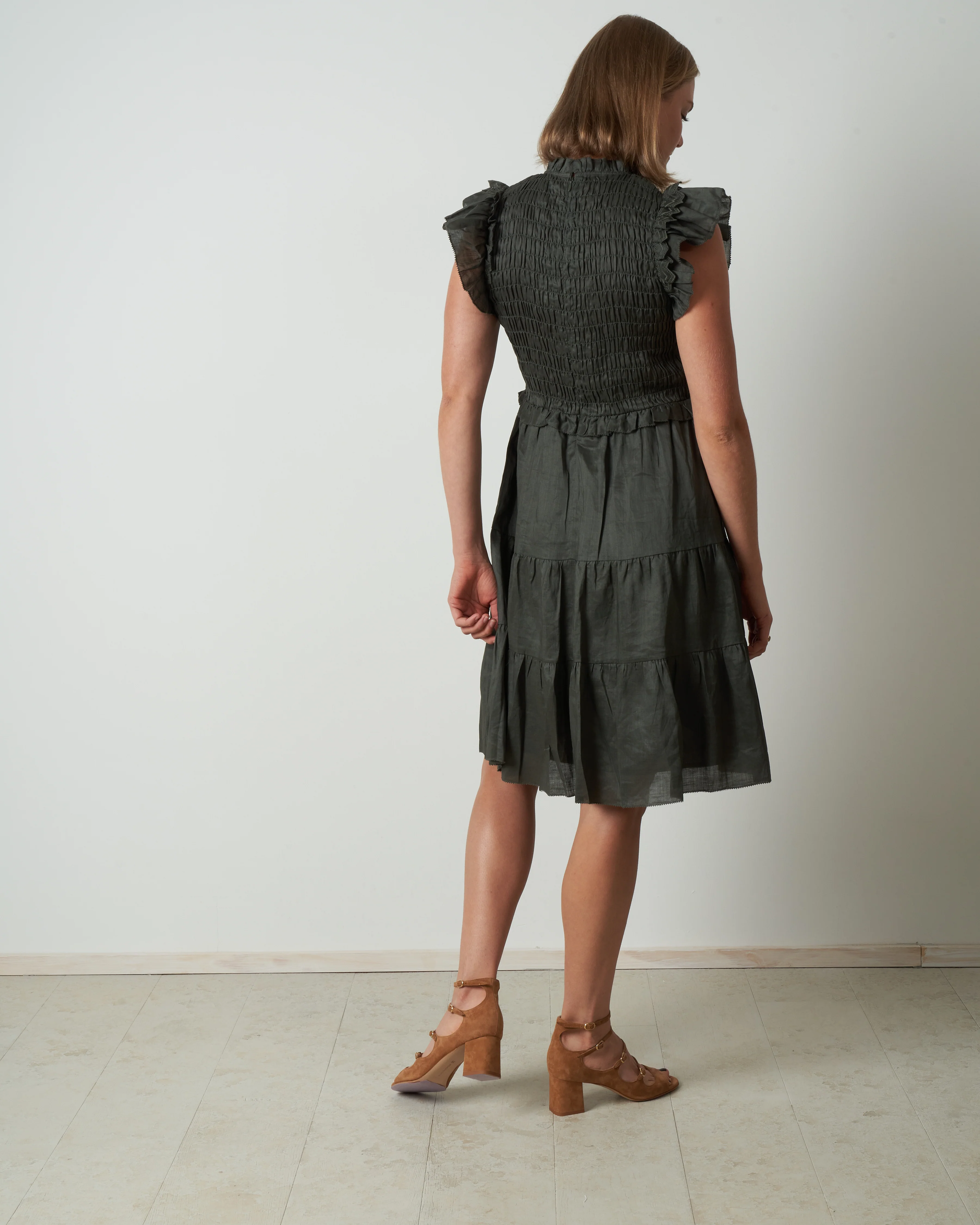 zig zag flutter sleeve dress - ivy - Image 3