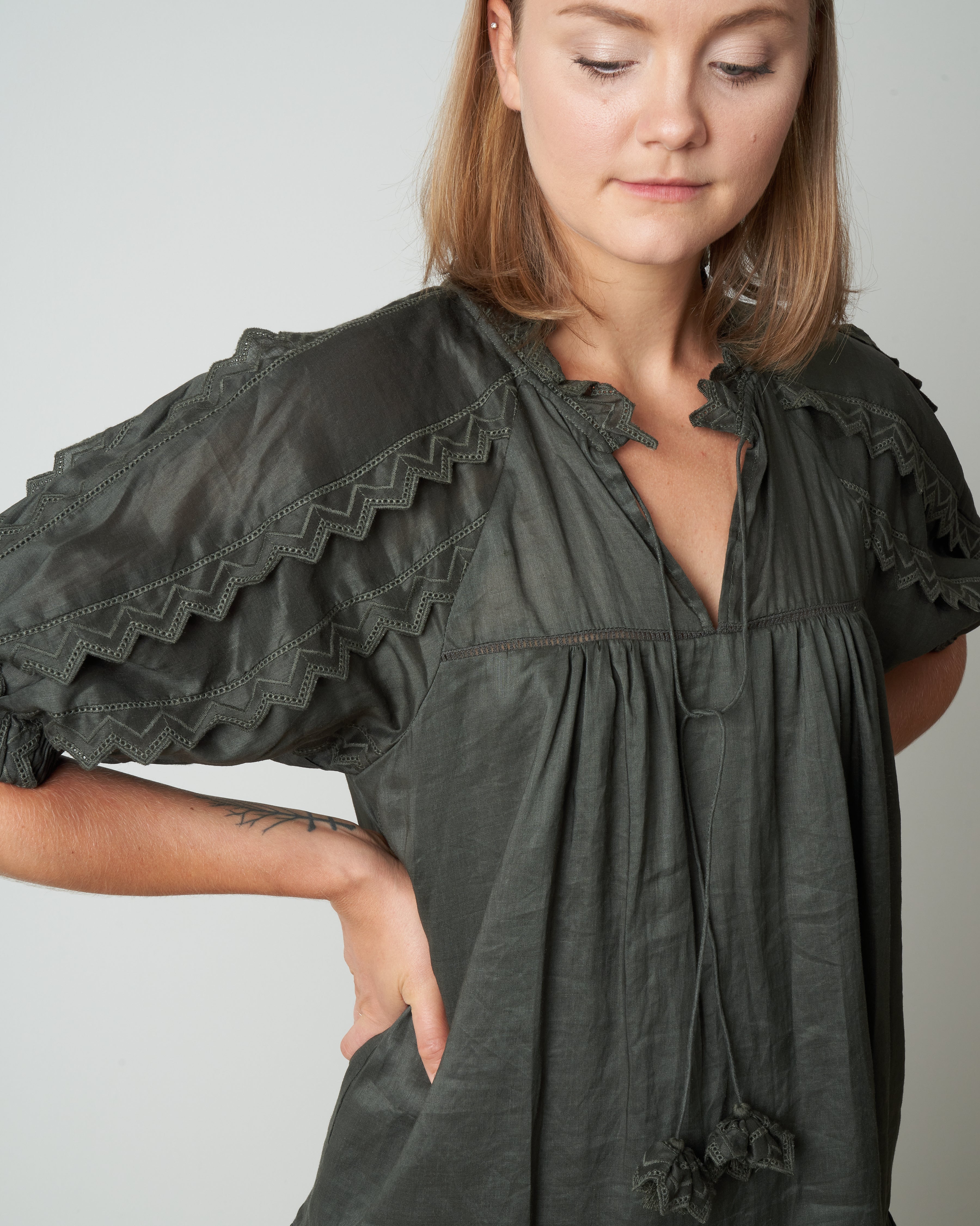 zig zag raglan sleeve dress - ivy - Image 5