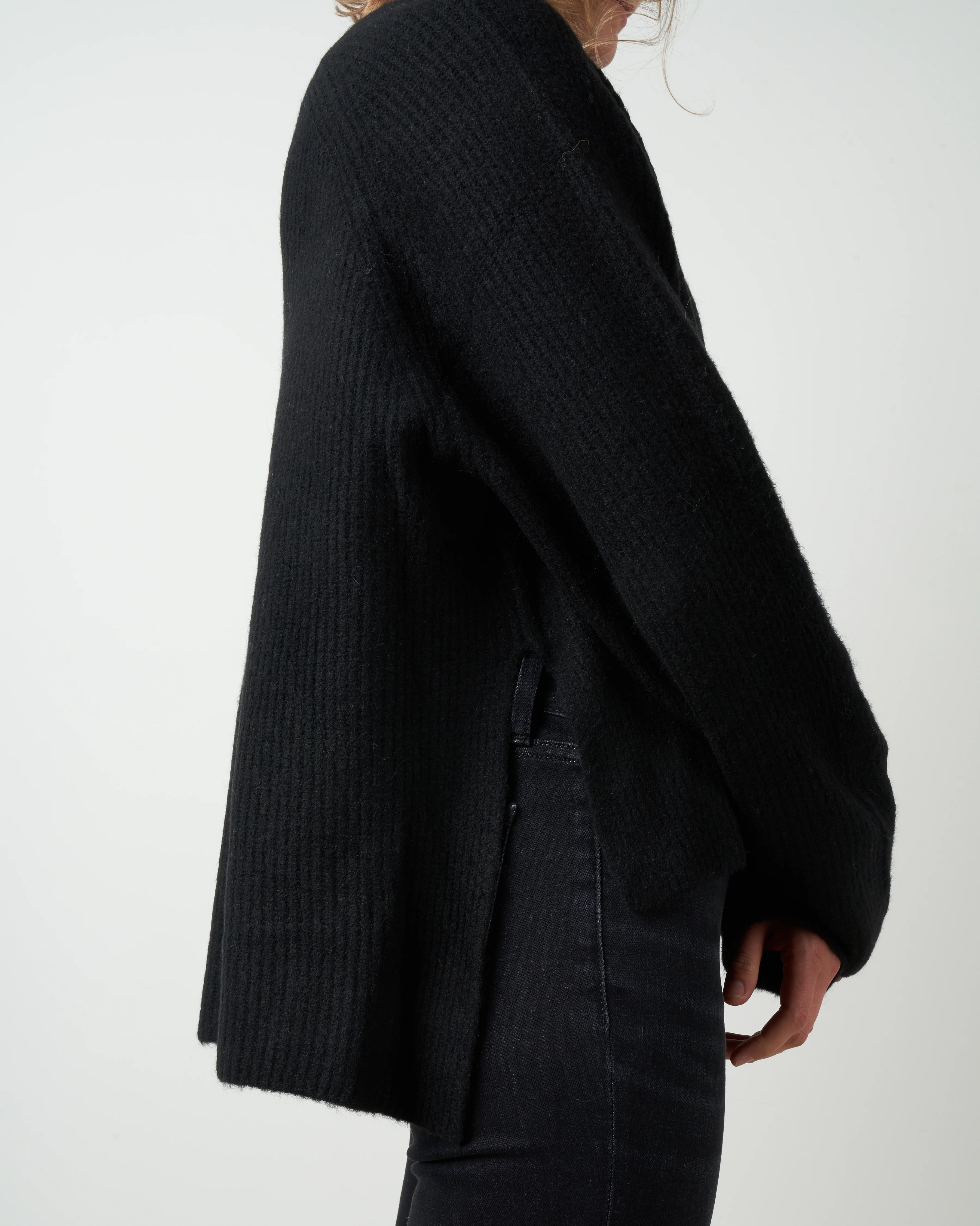 ribbed crewneck - black - Image 5