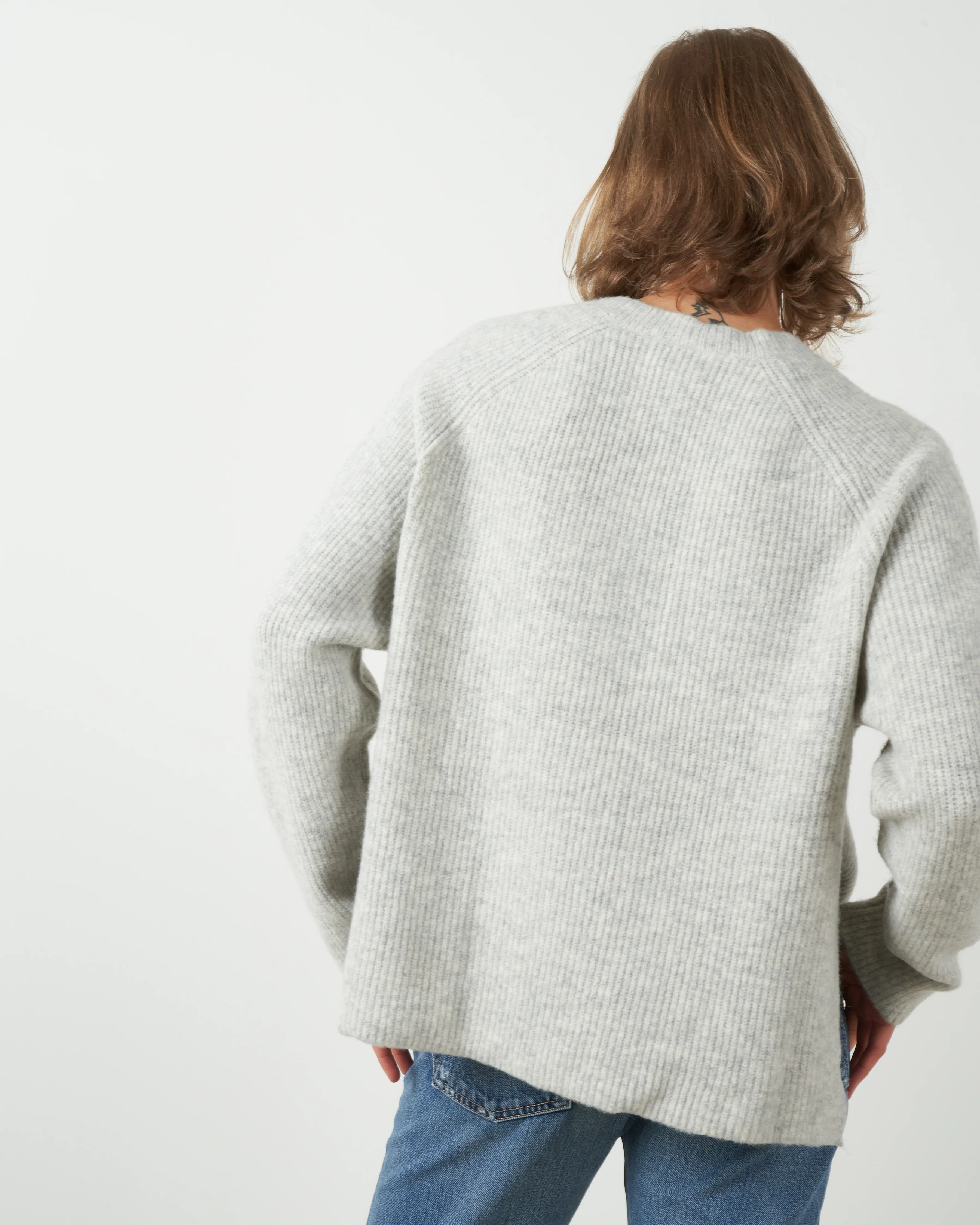 ribbed crewneck - light grey - Image 3