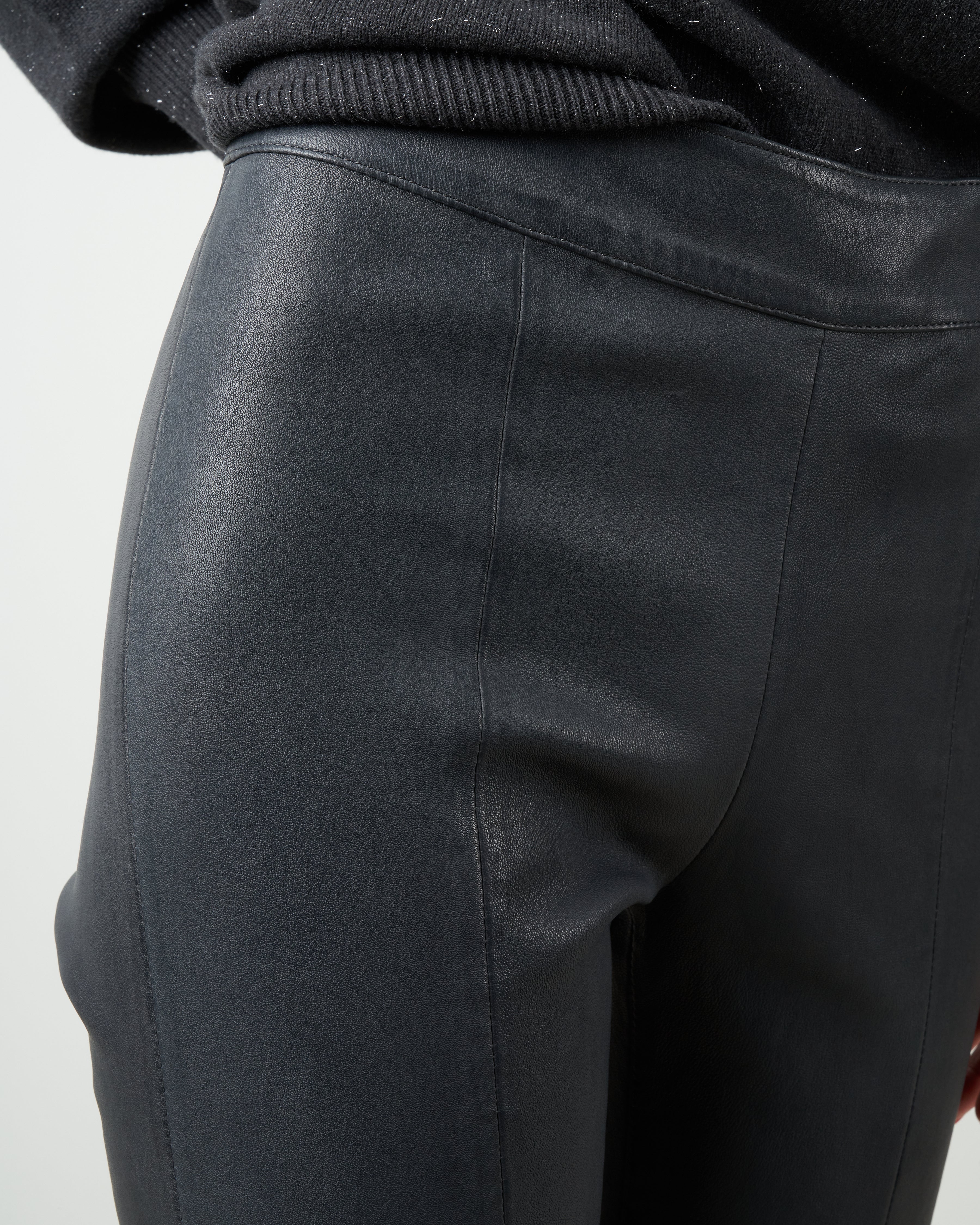 stretch leather legging - dark grey - Image 5