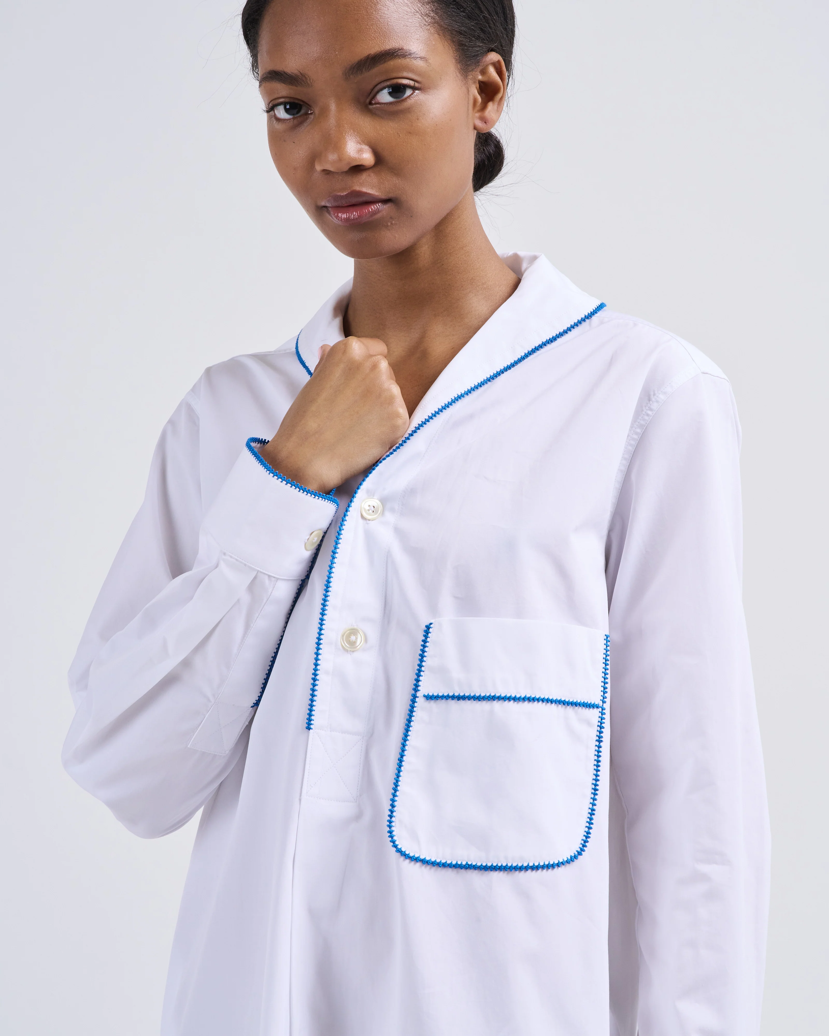 stitch embroidered pyjama dress - Image 2