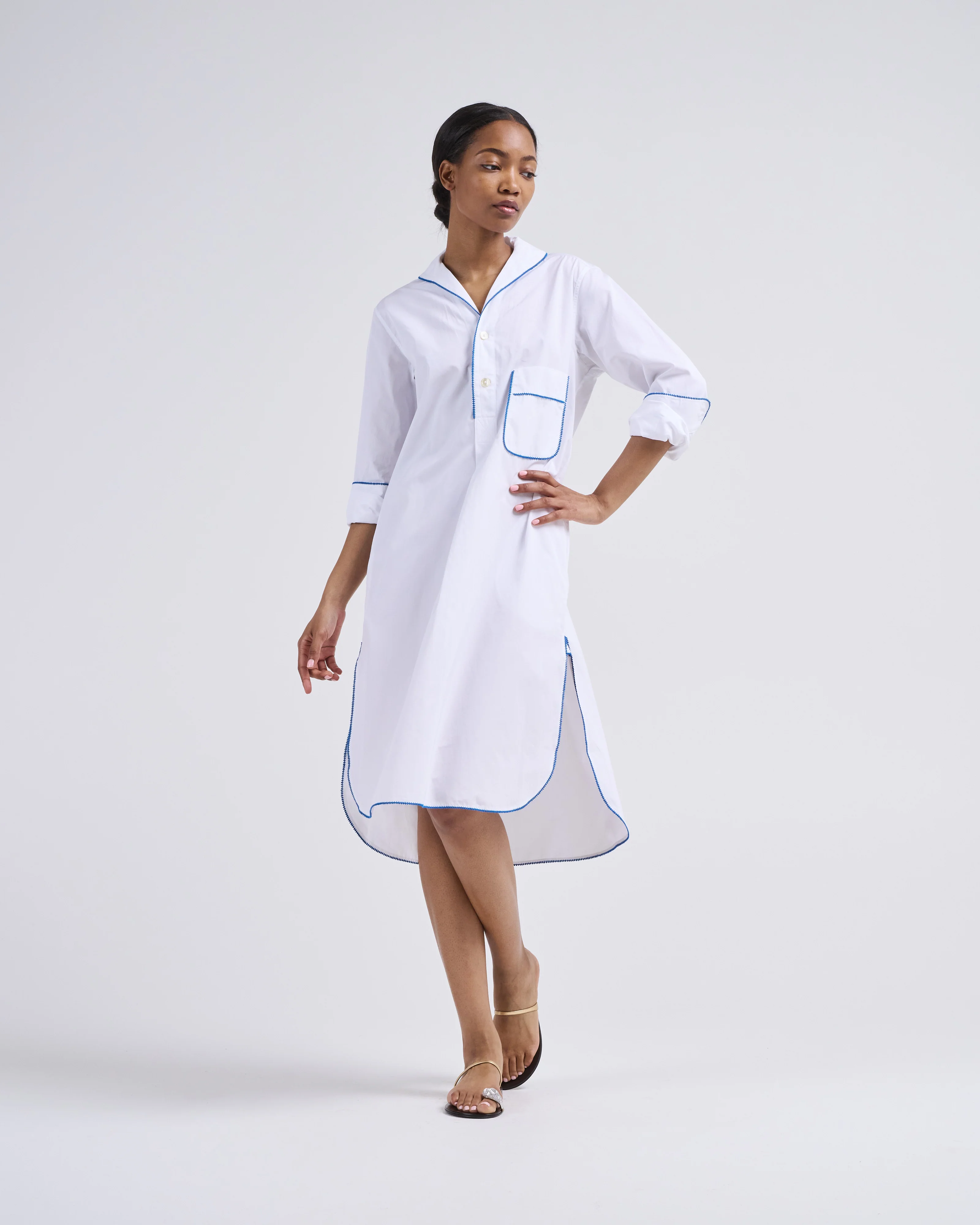 stitch embroidered pyjama dress - Image 4