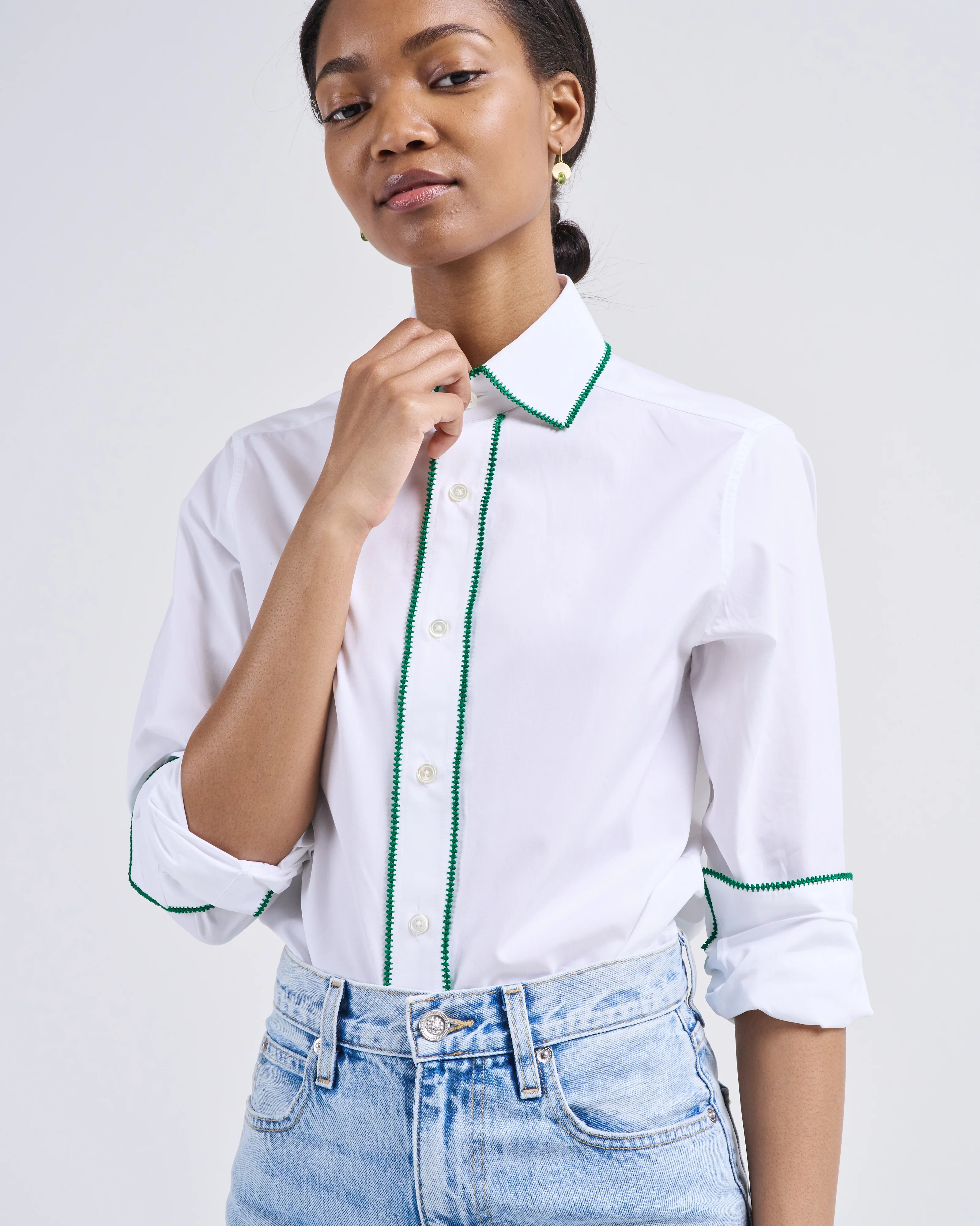 stitch embroidered work shirt