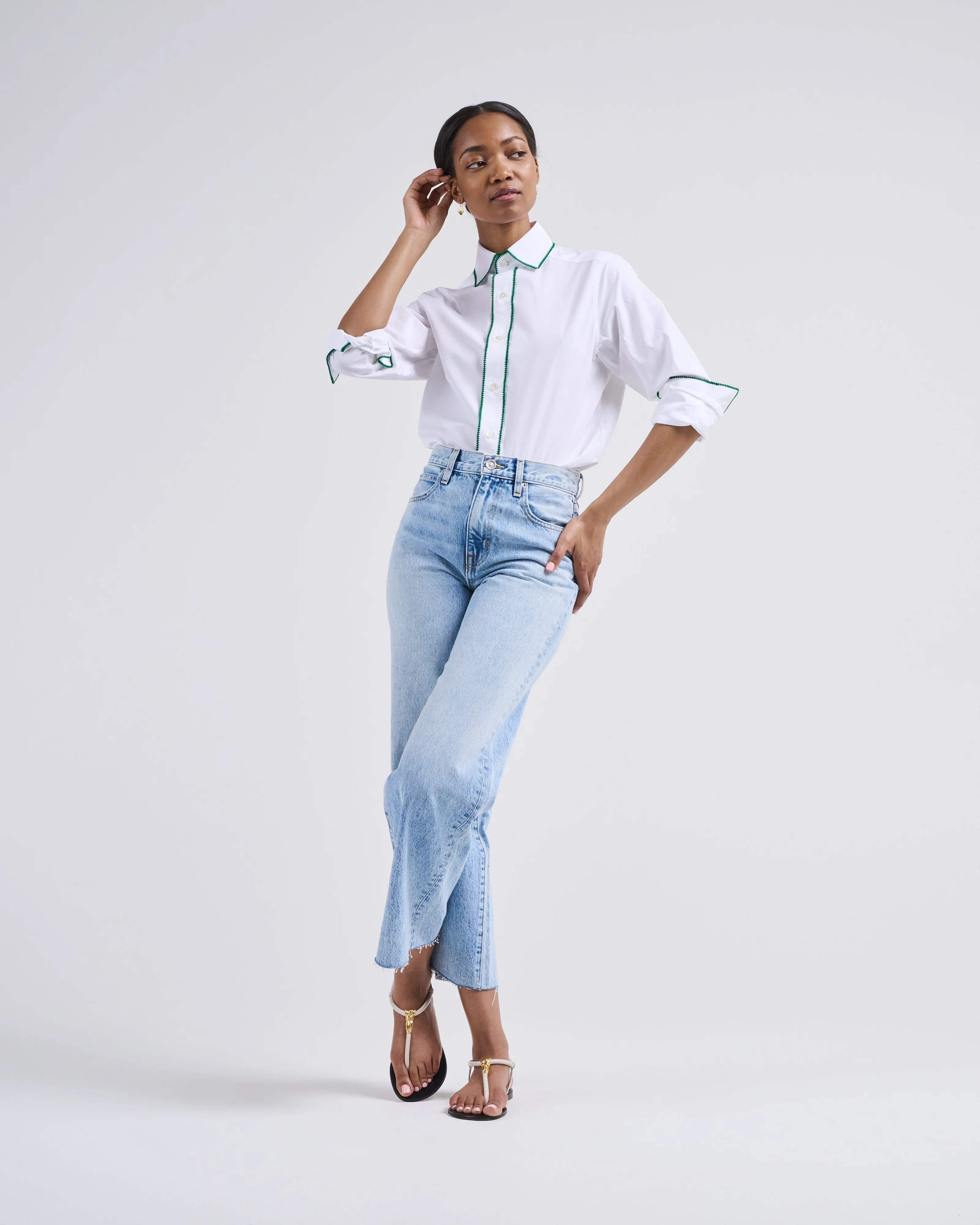 stitch embroidered work shirt - Image 2