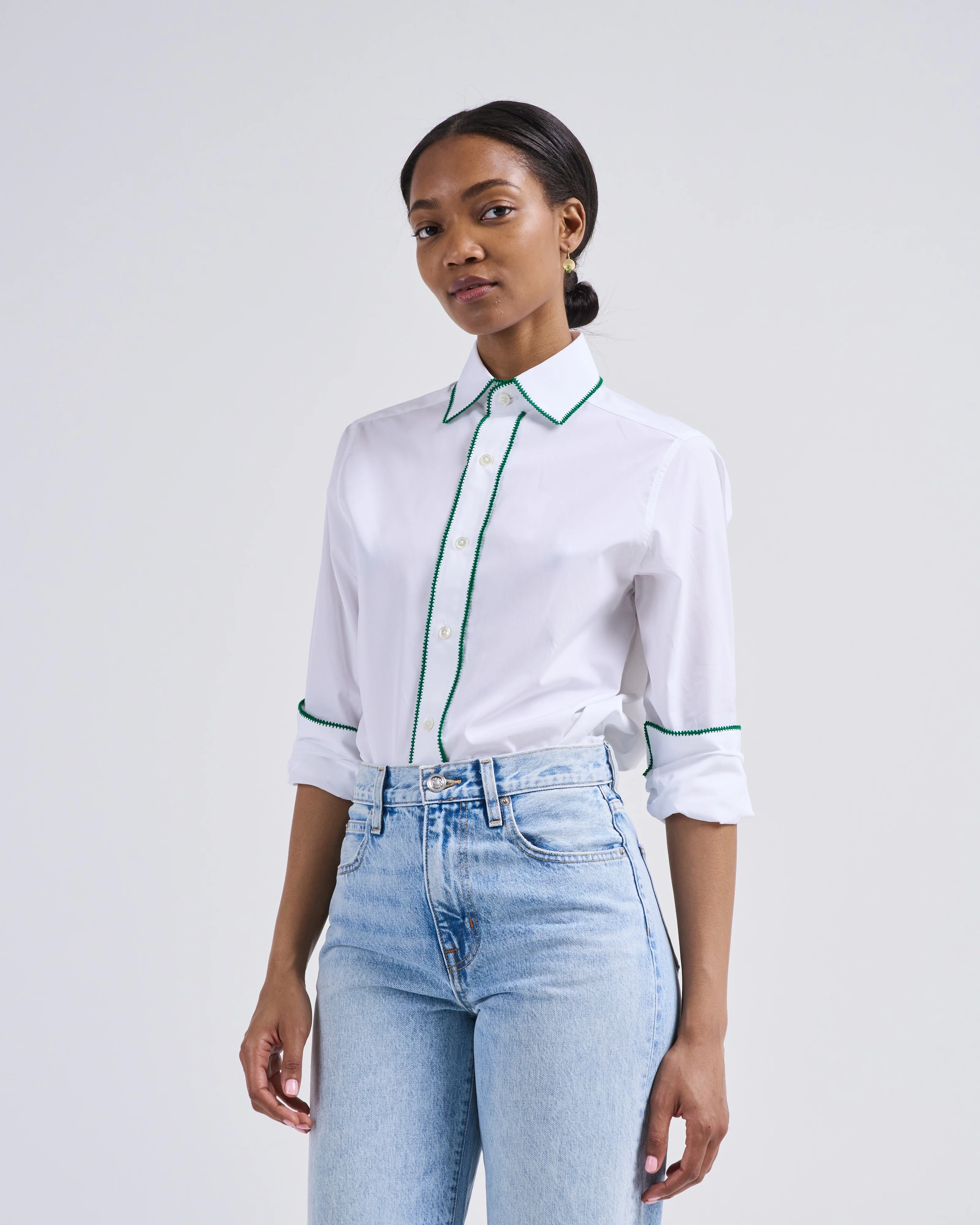 stitch embroidered work shirt - Image 4