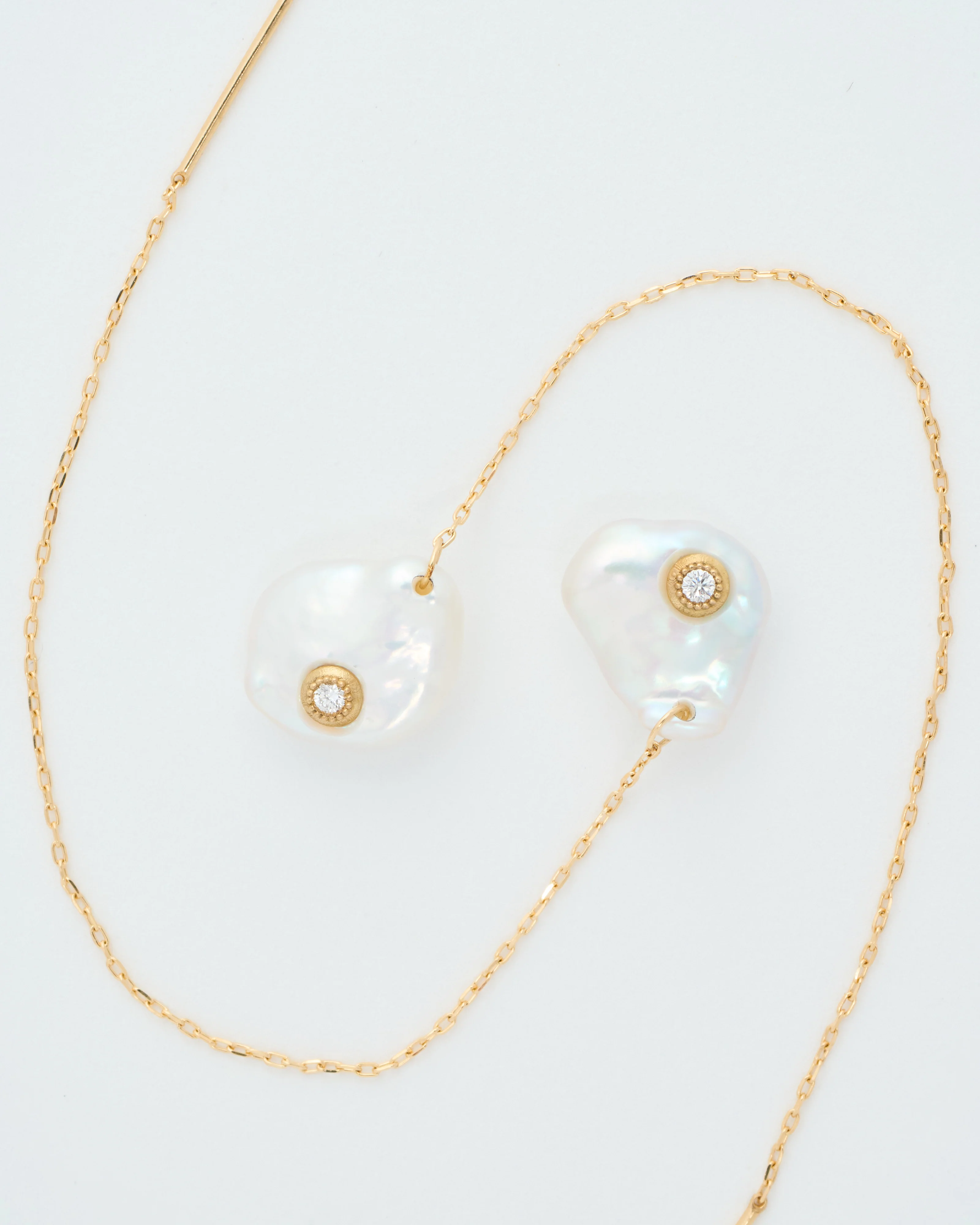 petal pearl chain earrings - Image 2
