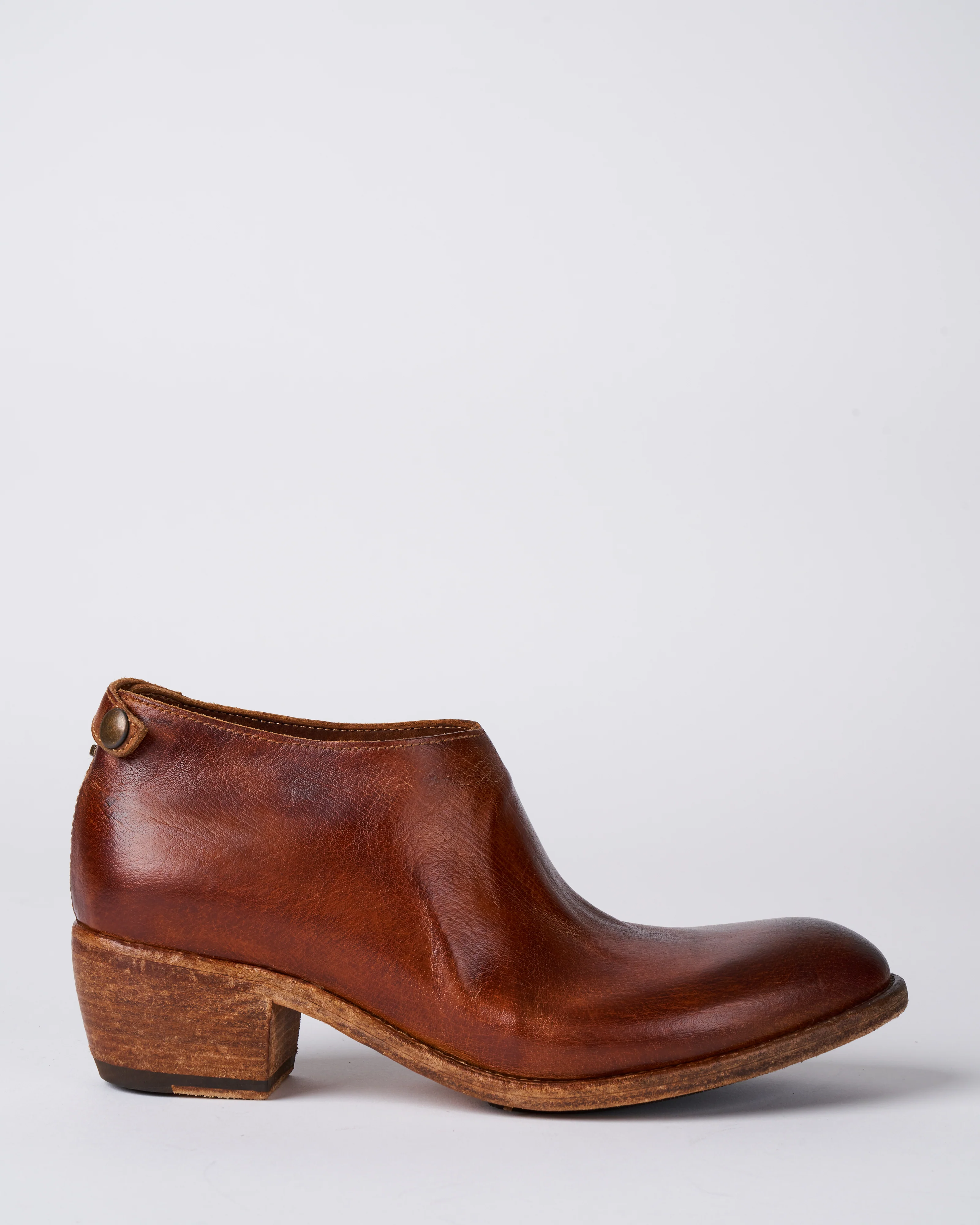 low ankle boot with side zip - brown ruf - Image 2