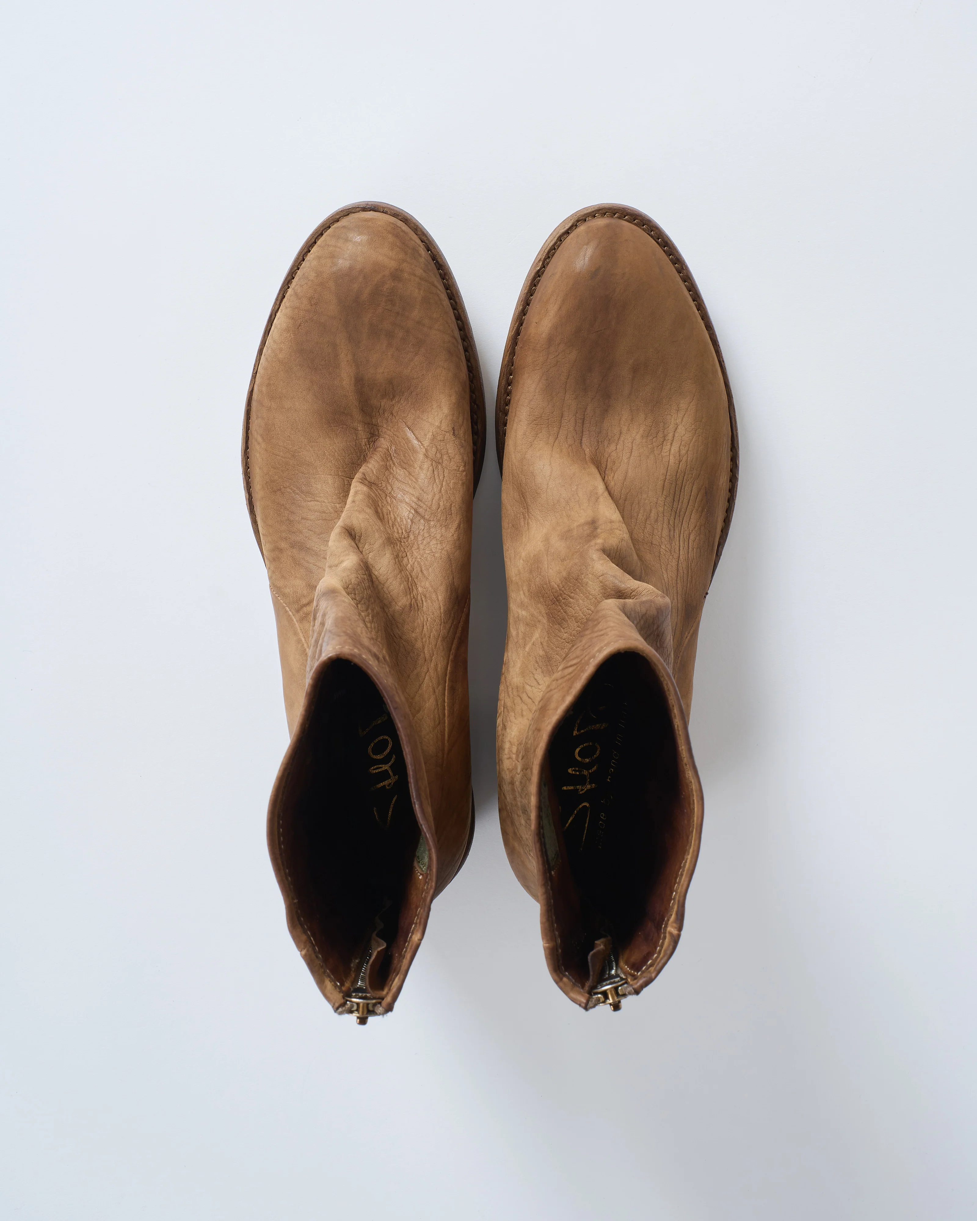 low boot almond toe slight heel back zipper - Image 4