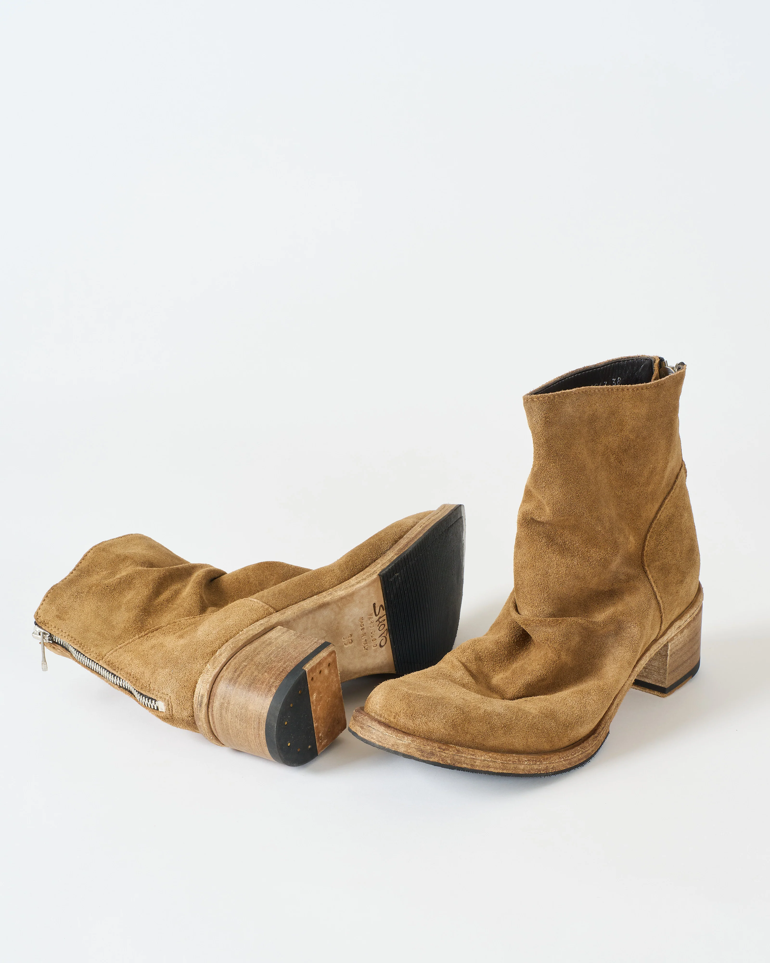 square toe block heel back zipper - Image 5