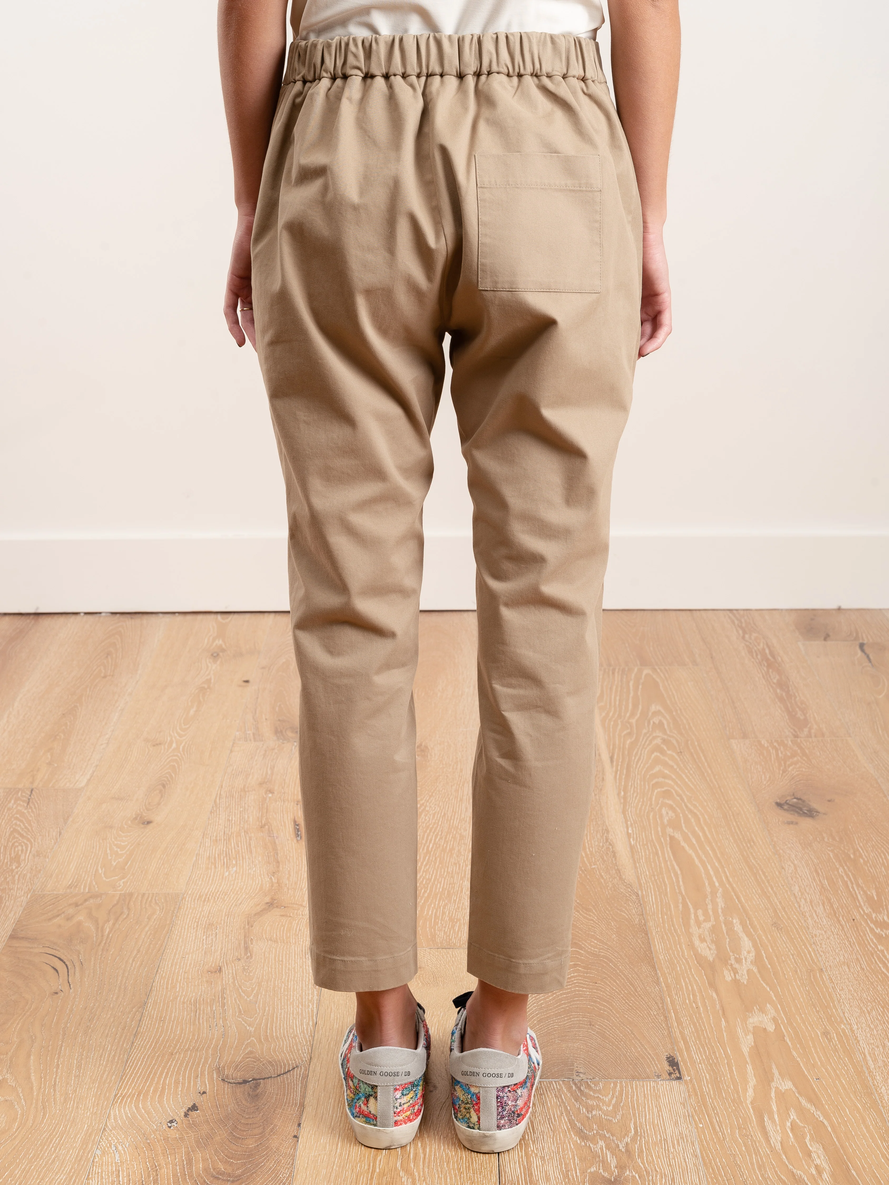 beige cotton pullup pant - Image 3