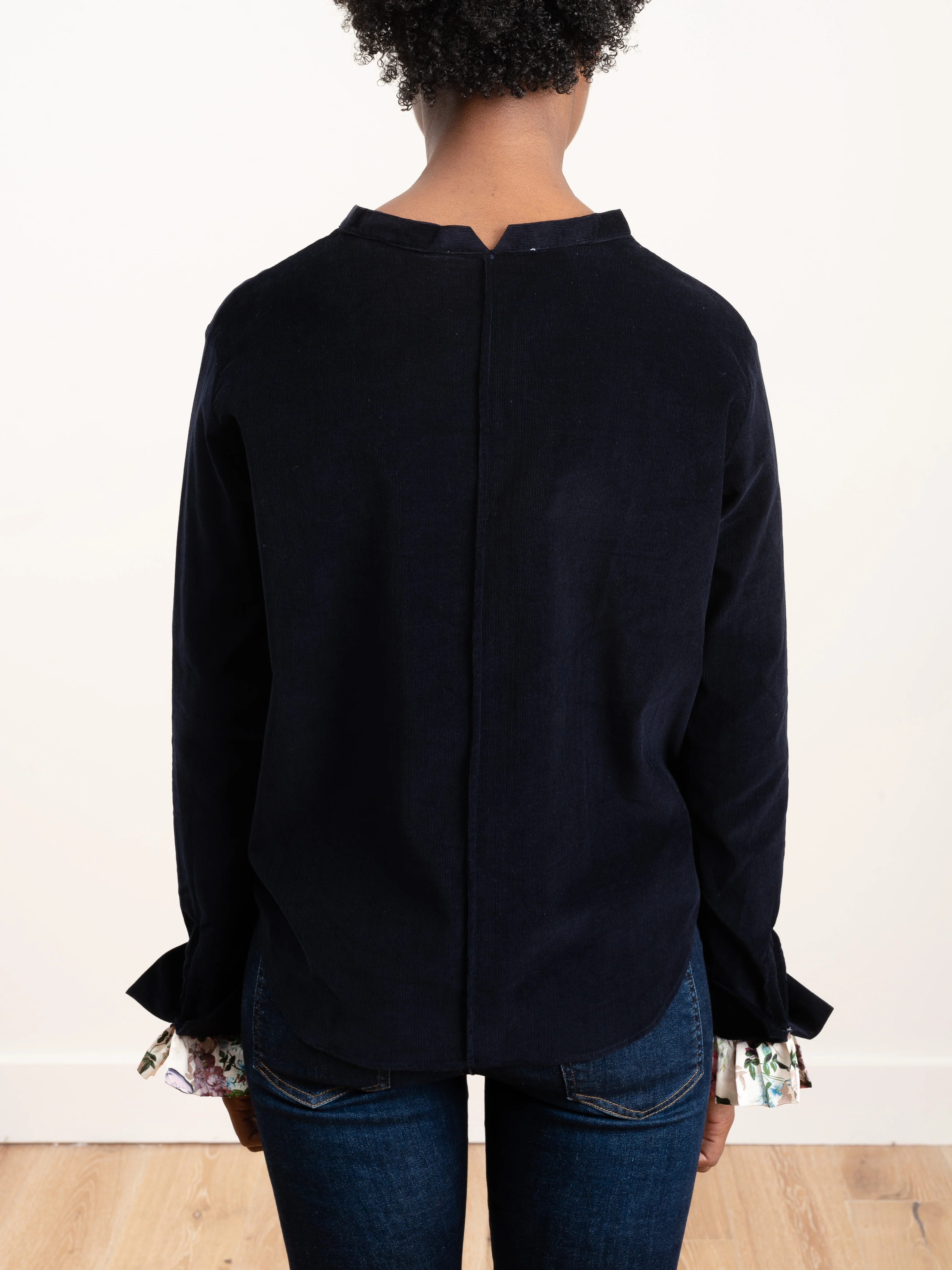 corduroy shirt with ruffle sleeve - Image 4