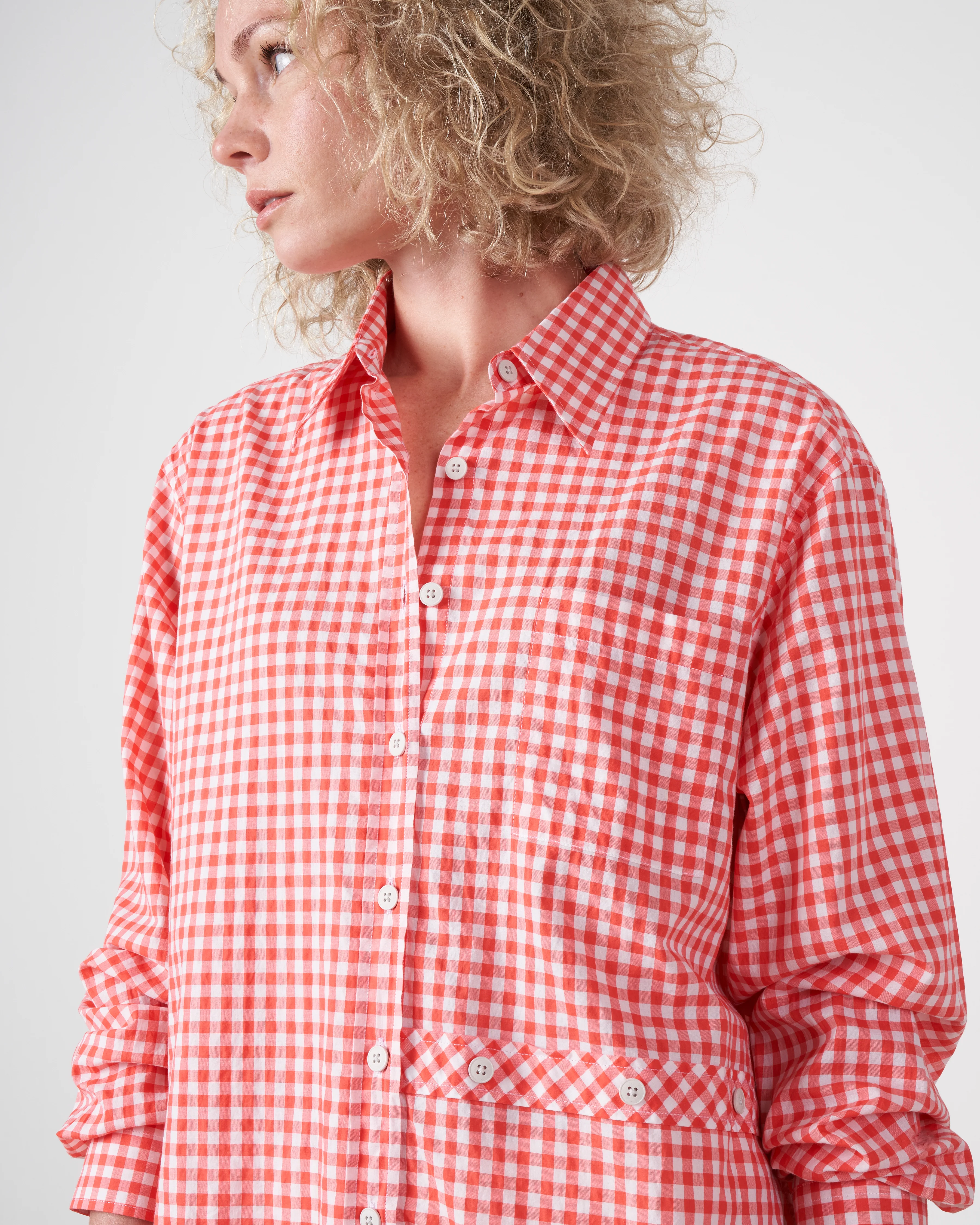 deva shirt - red gingham - Image 4