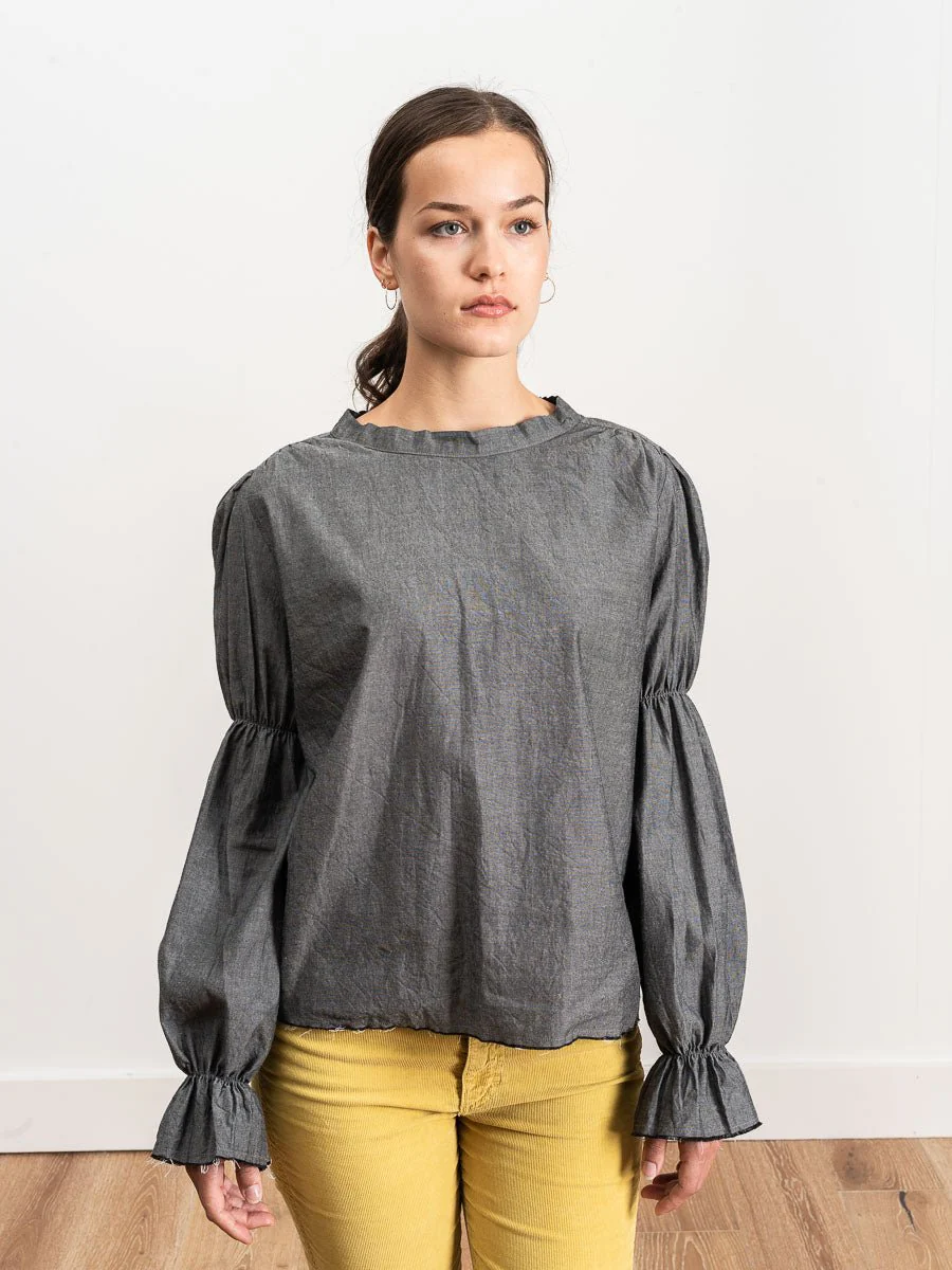 josie blouse - grey chambray - Image 4