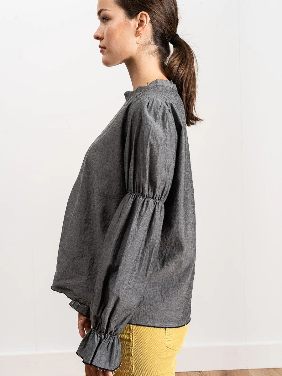josie blouse - grey chambray - Image 5