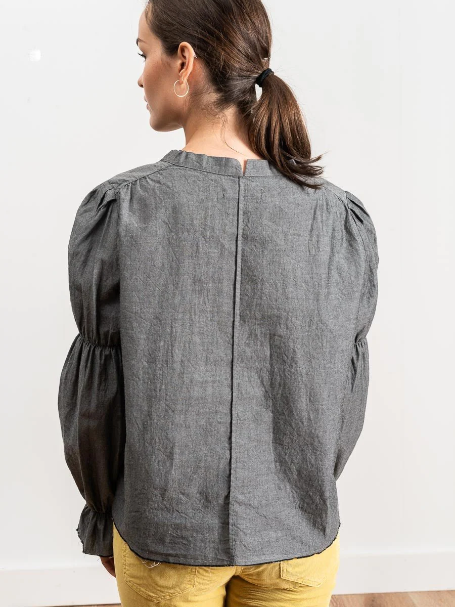 josie blouse - grey chambray - Image 6