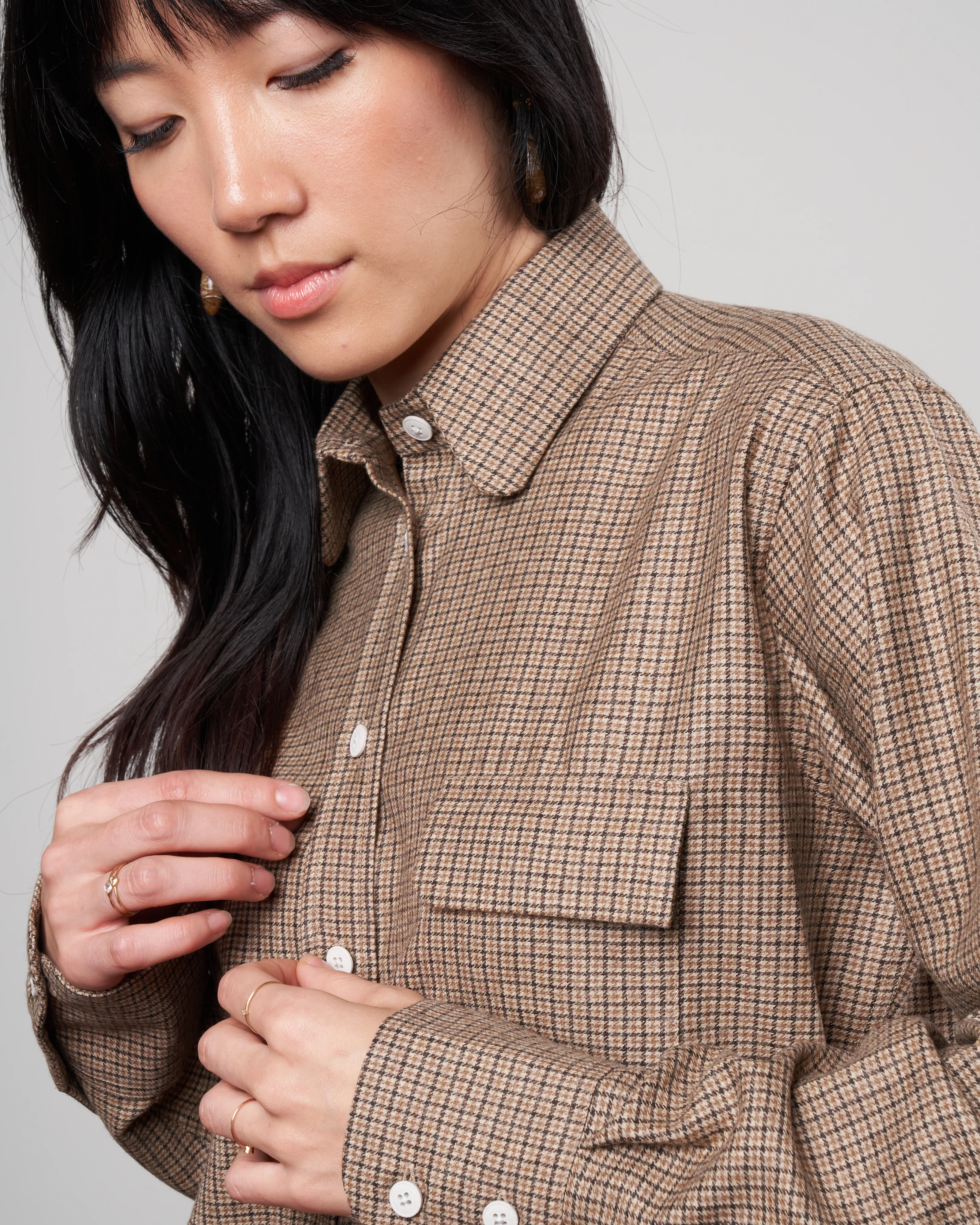 mitha shirt - brown check - Image 4