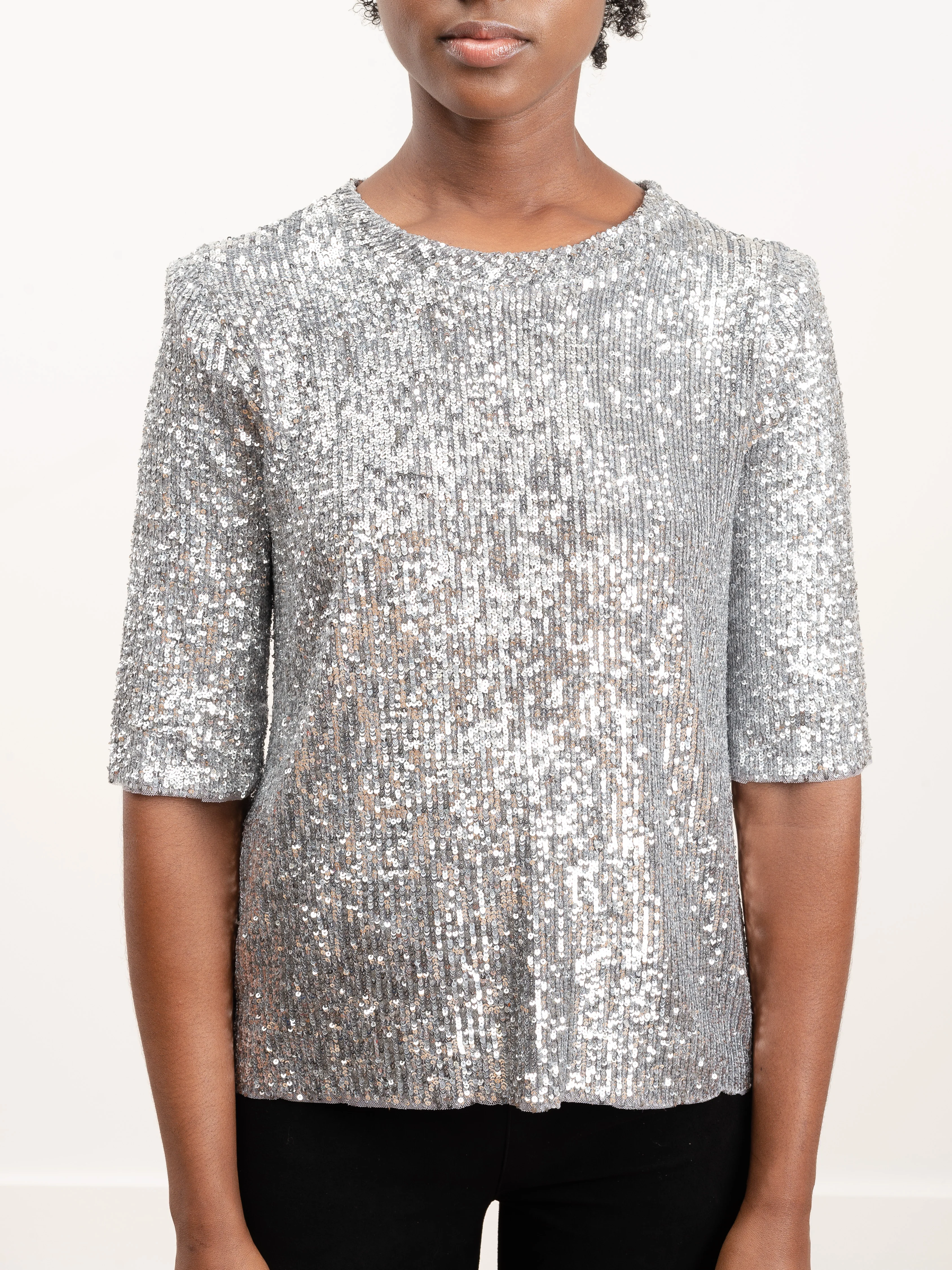 silver pailette tee shirt - Image 2