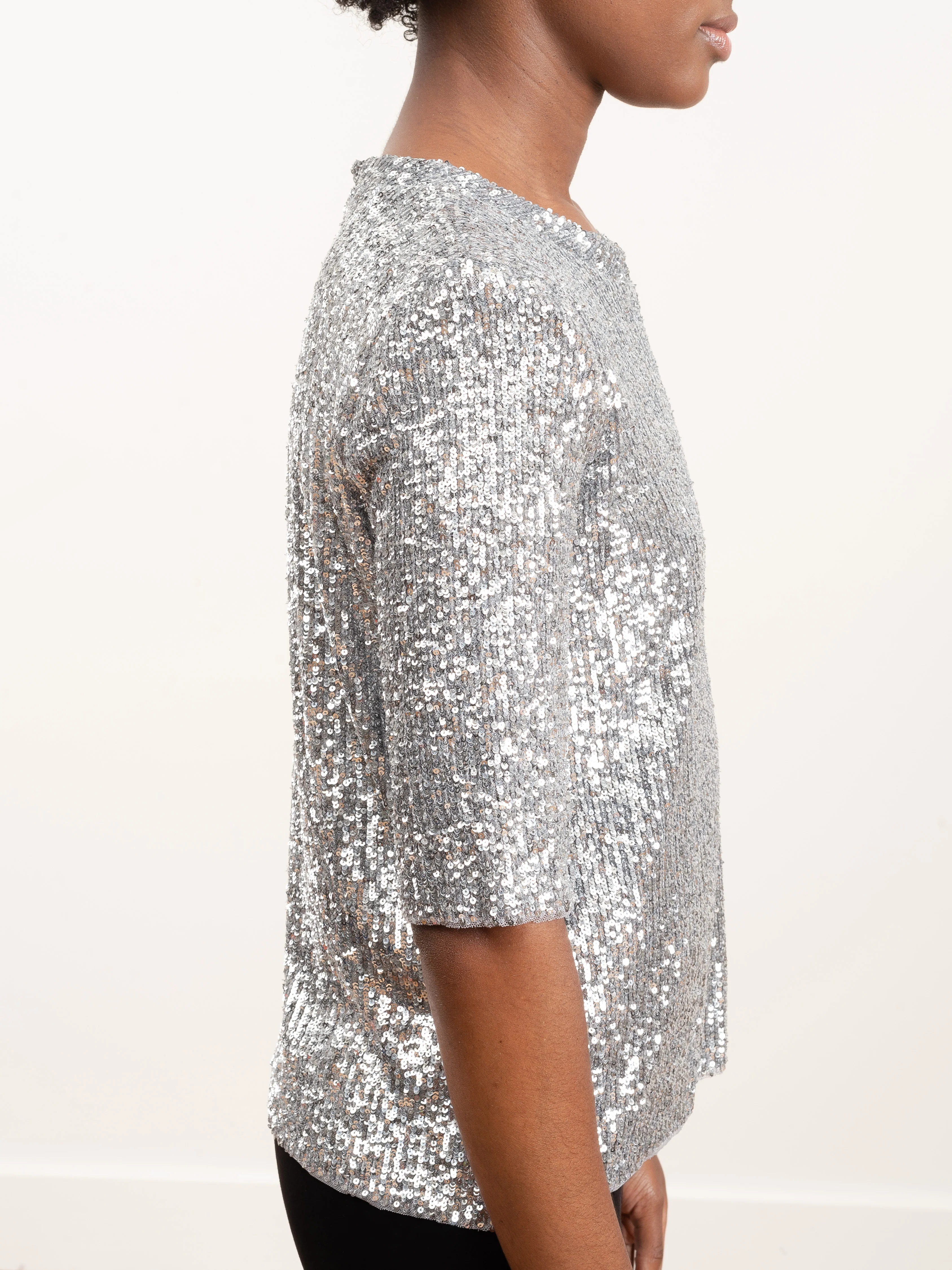 silver pailette tee shirt - Image 3