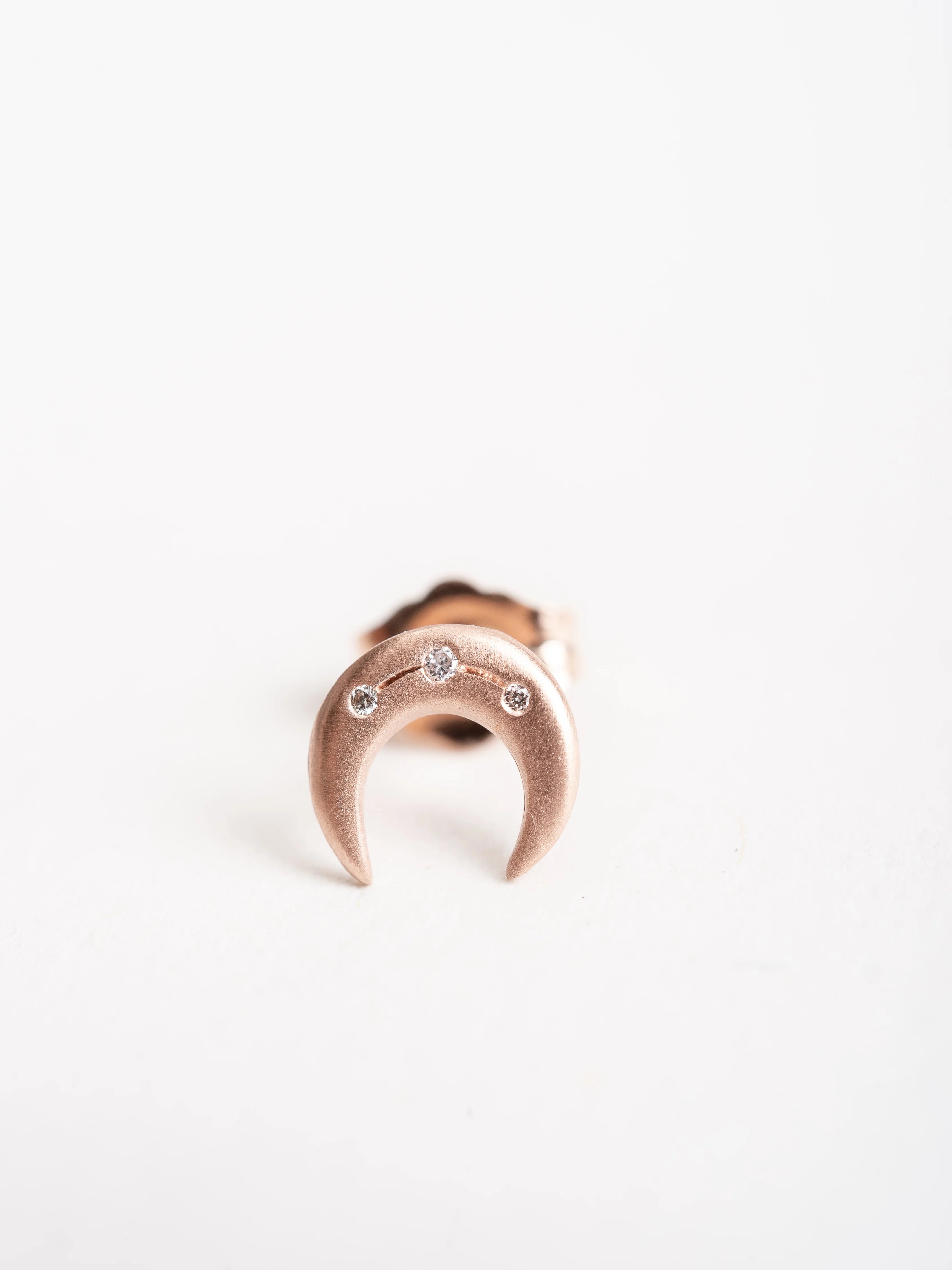 crescent disc earrings - rose gold - Image 3