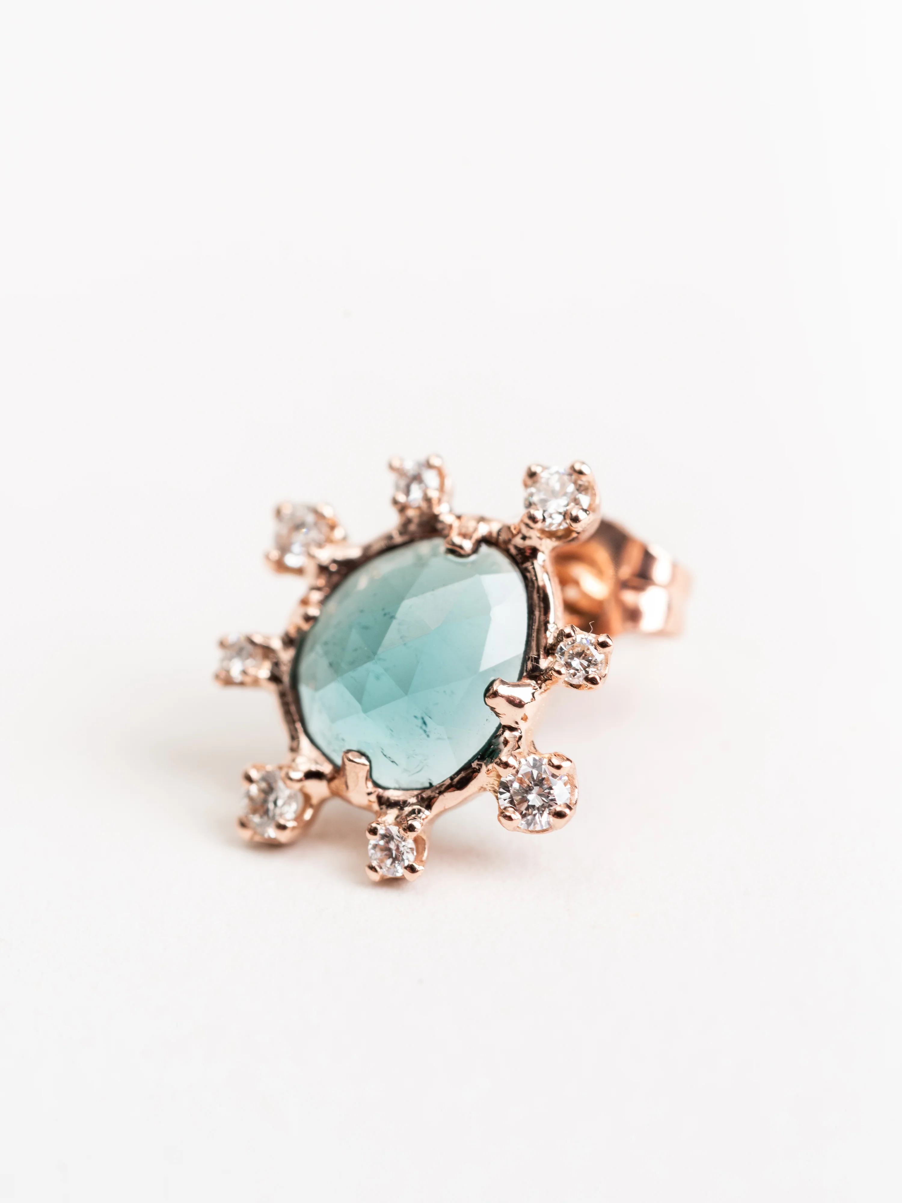 blue indicolite tourmaline snowflake burst earrings - Image 3