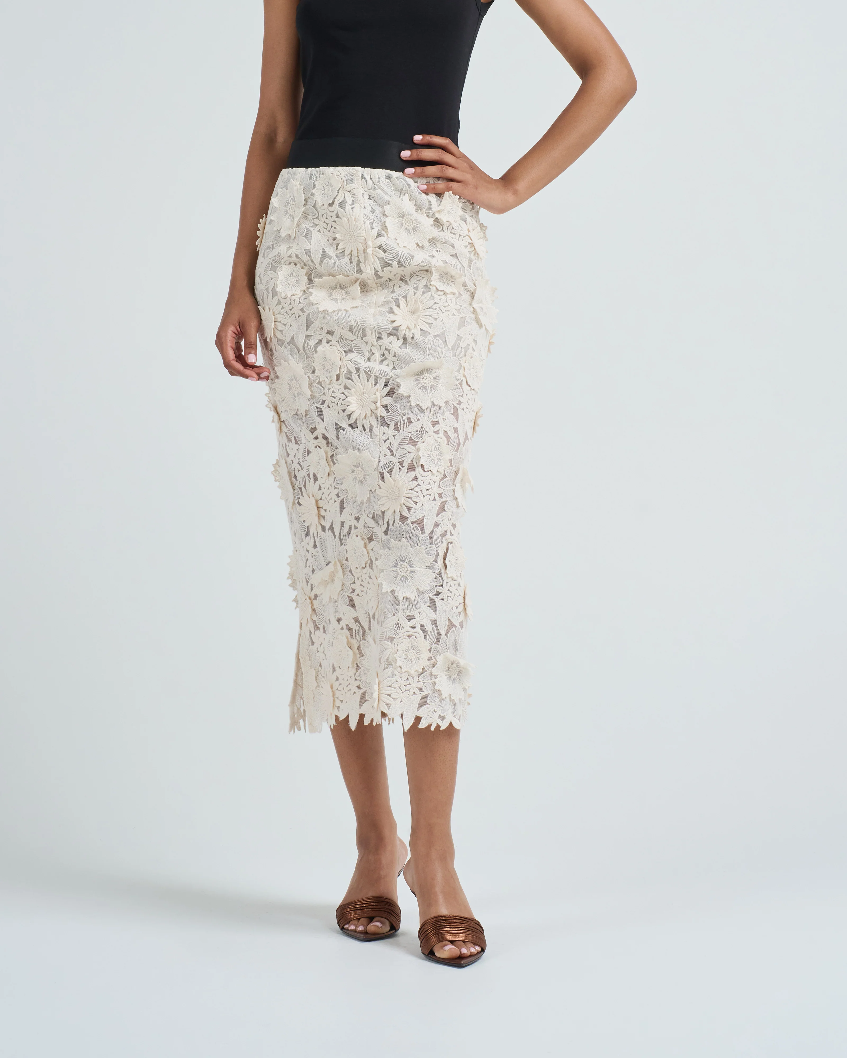 applique pencil skirt