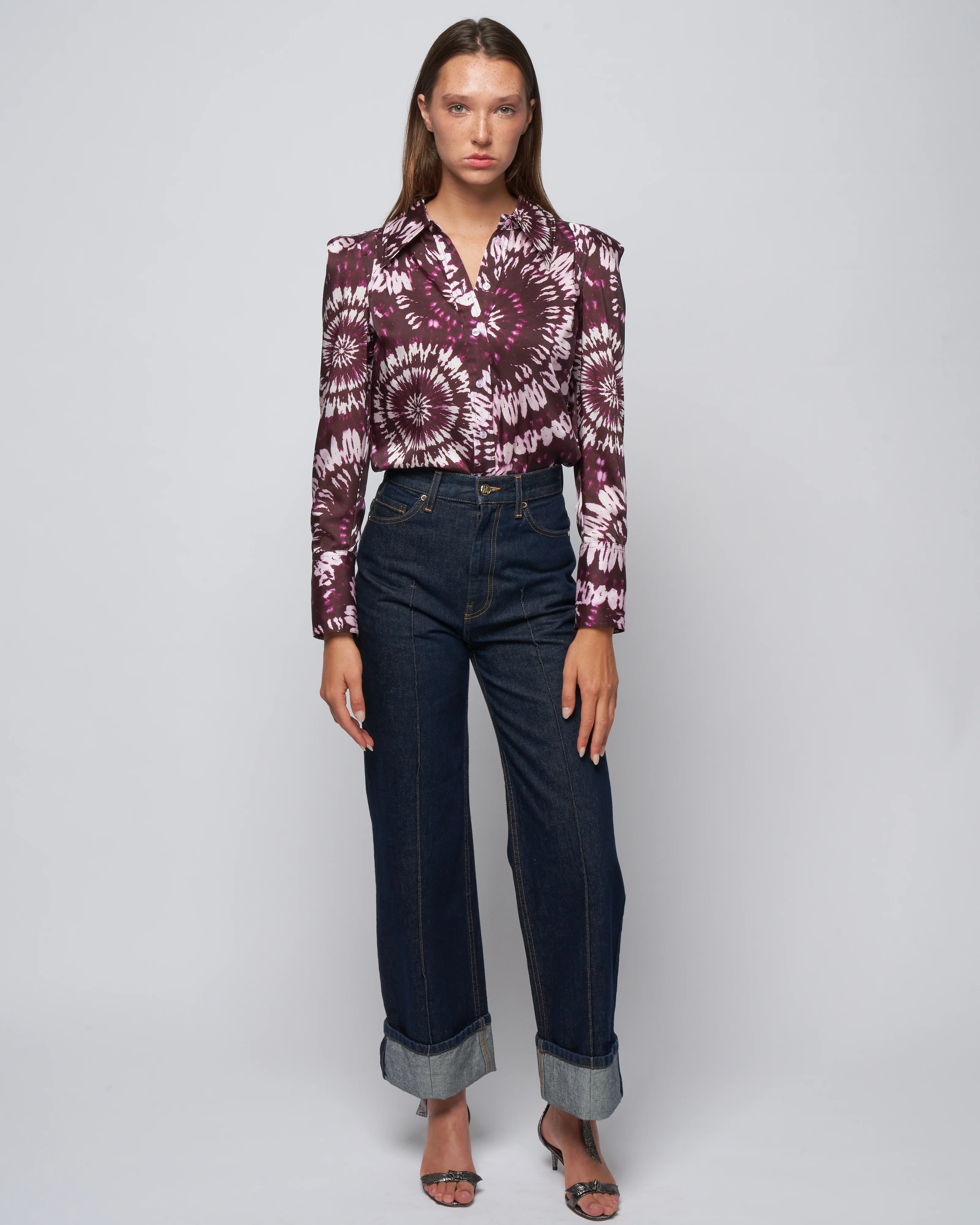 box pleat shirt - plum mandala - Image 2