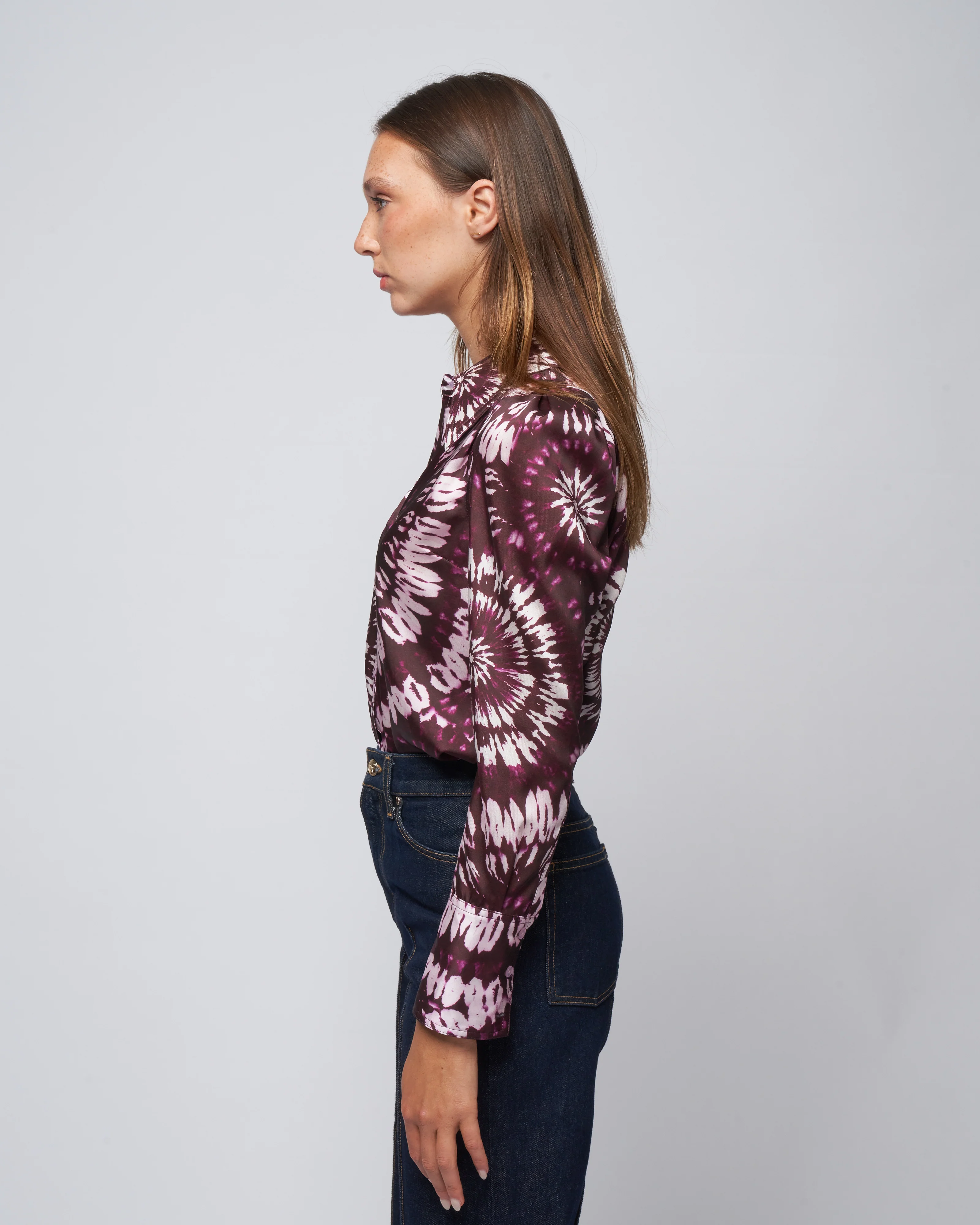 box pleat shirt - plum mandala - Image 3