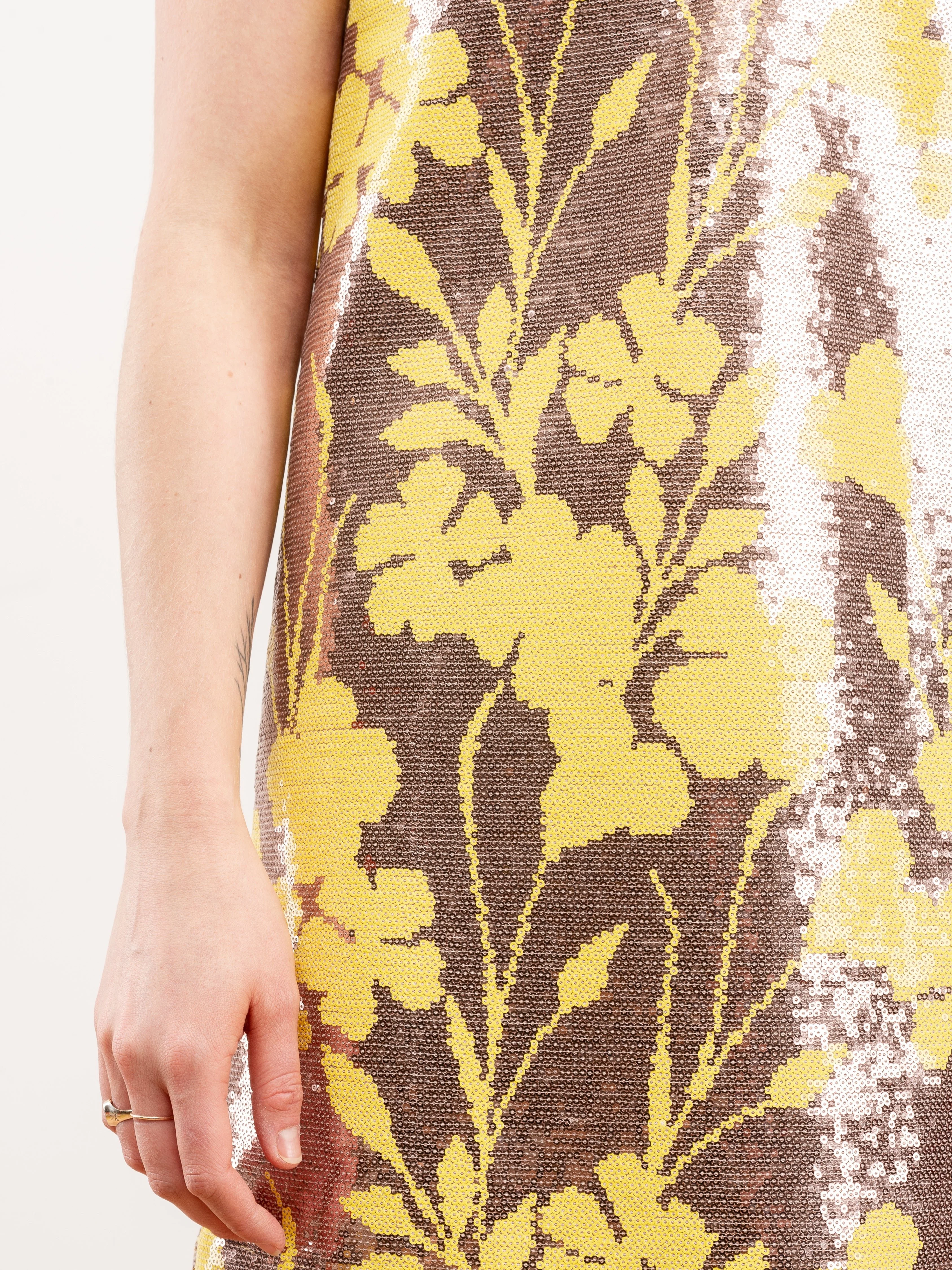 deep v mini dress - sequin floral - Image 5