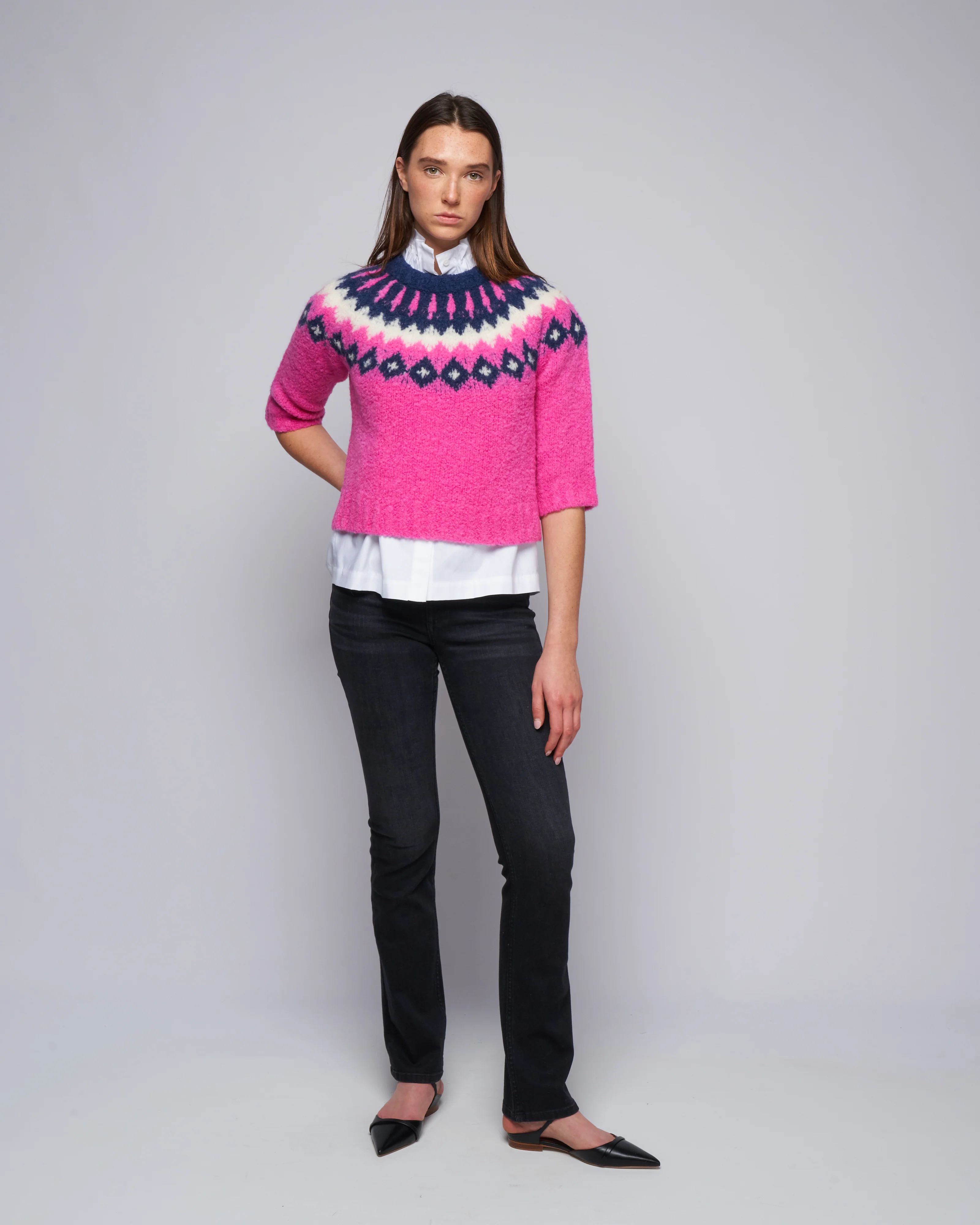fair isle sweater - pink multi - Image 2