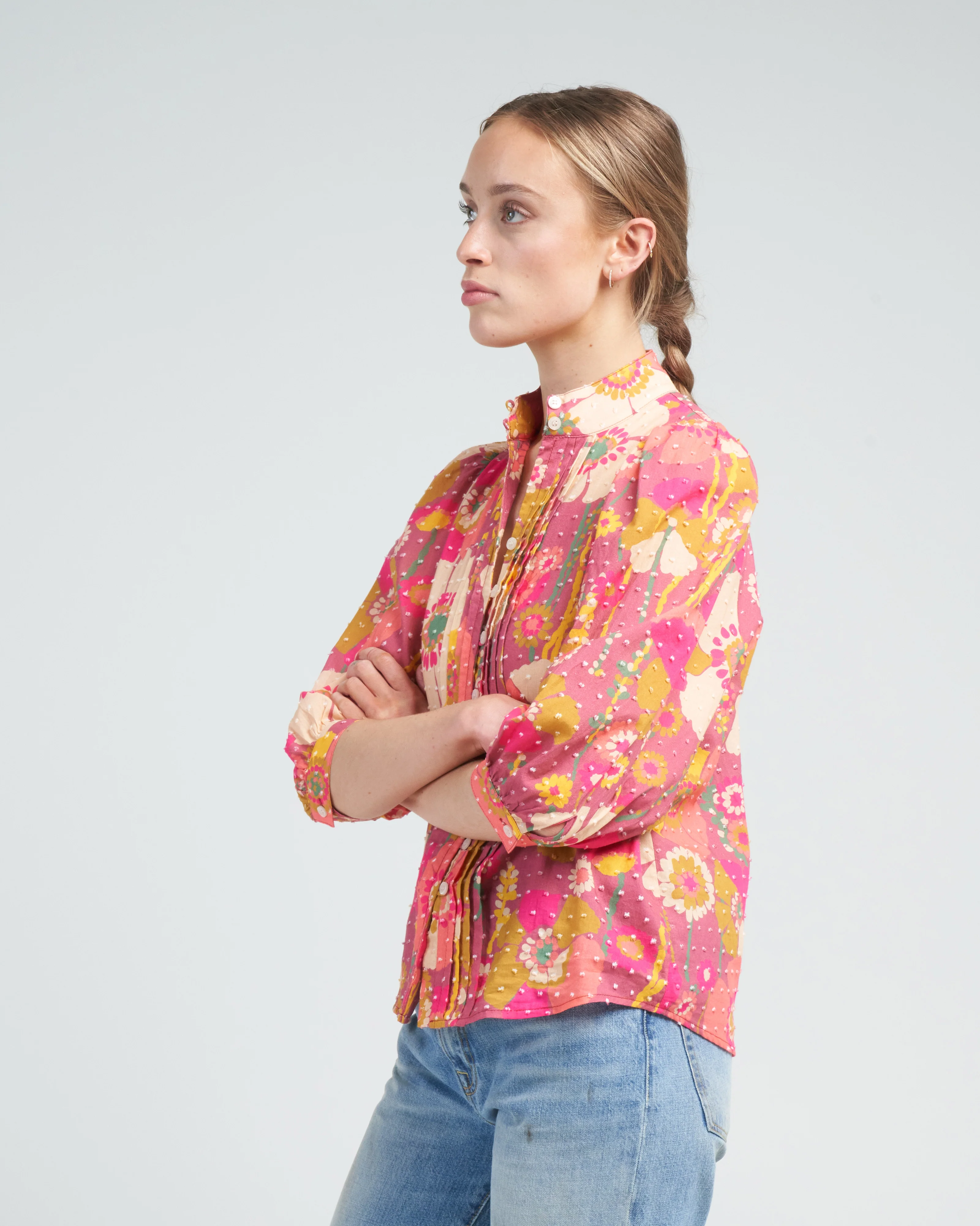 frontier blouse - dusty rose floral - Image 2