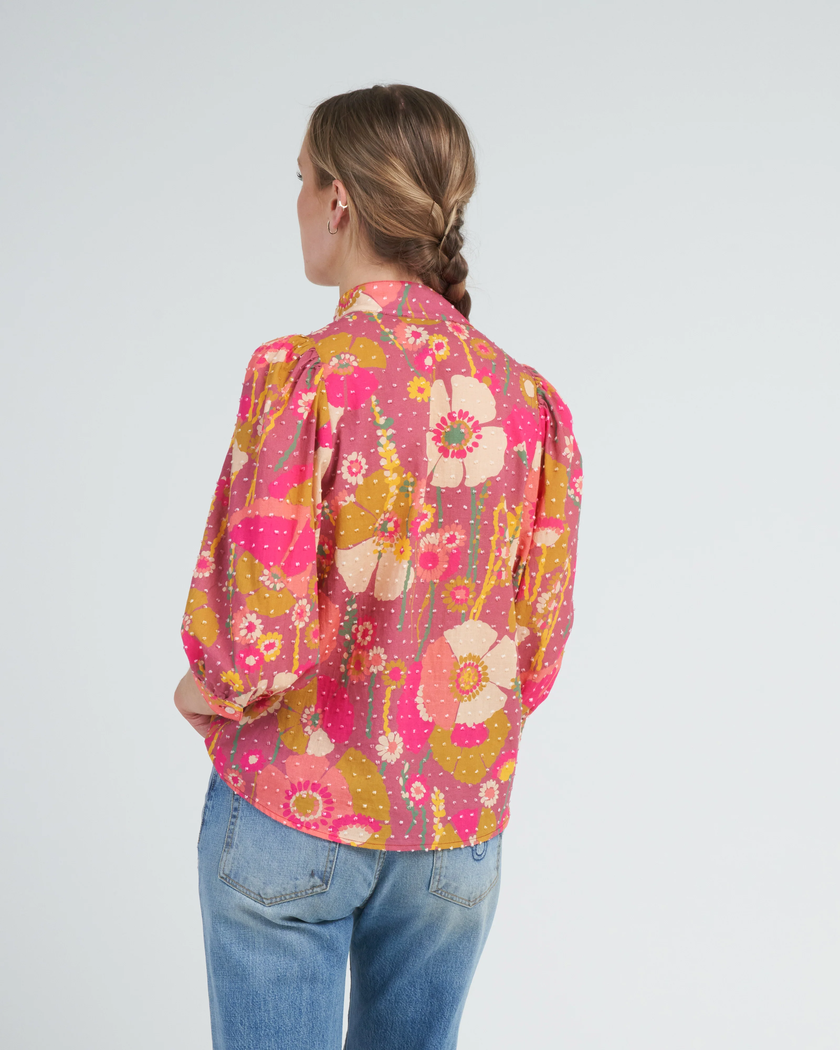 frontier blouse - dusty rose floral - Image 3