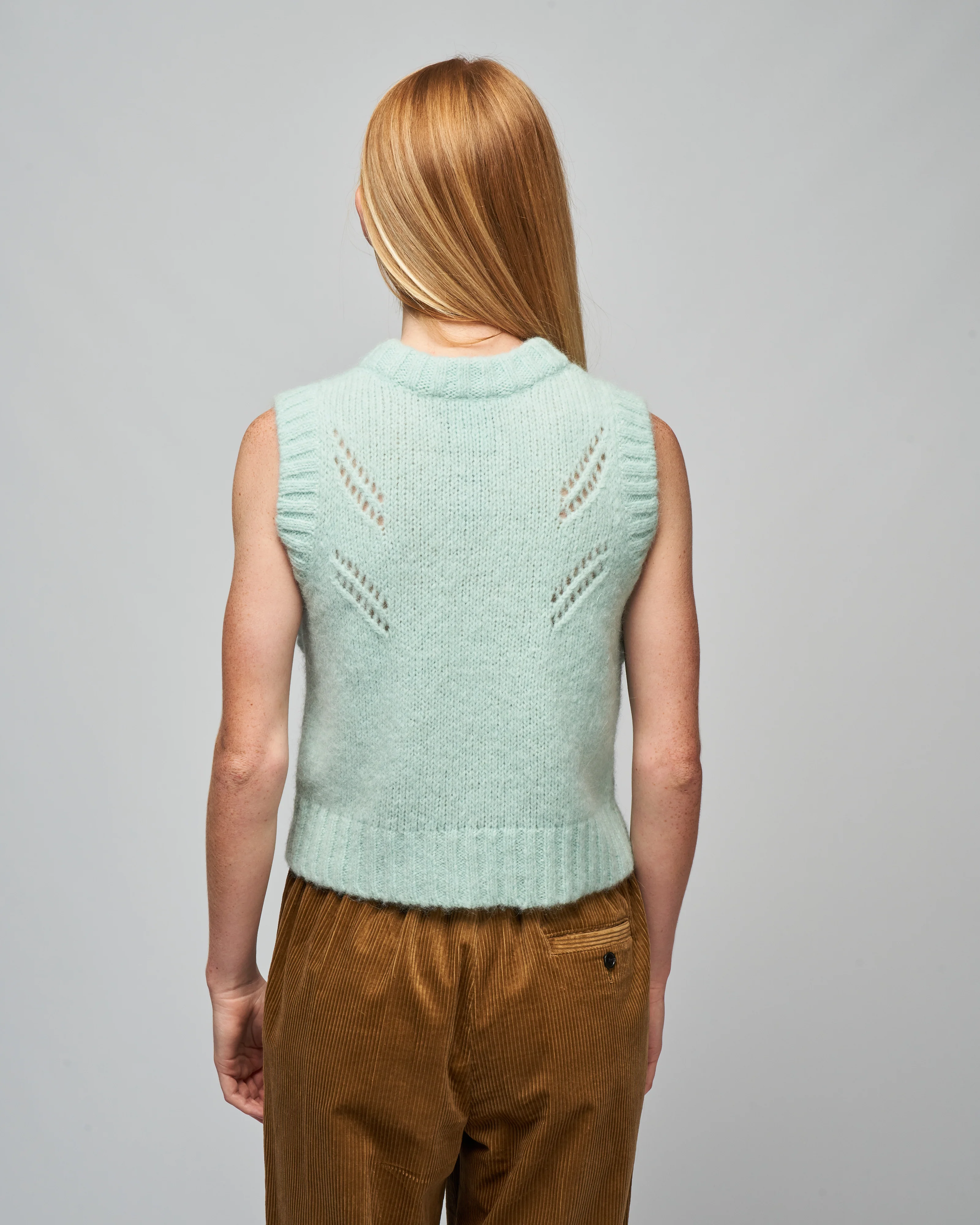 knit ruffle vest - aqua - Image 4