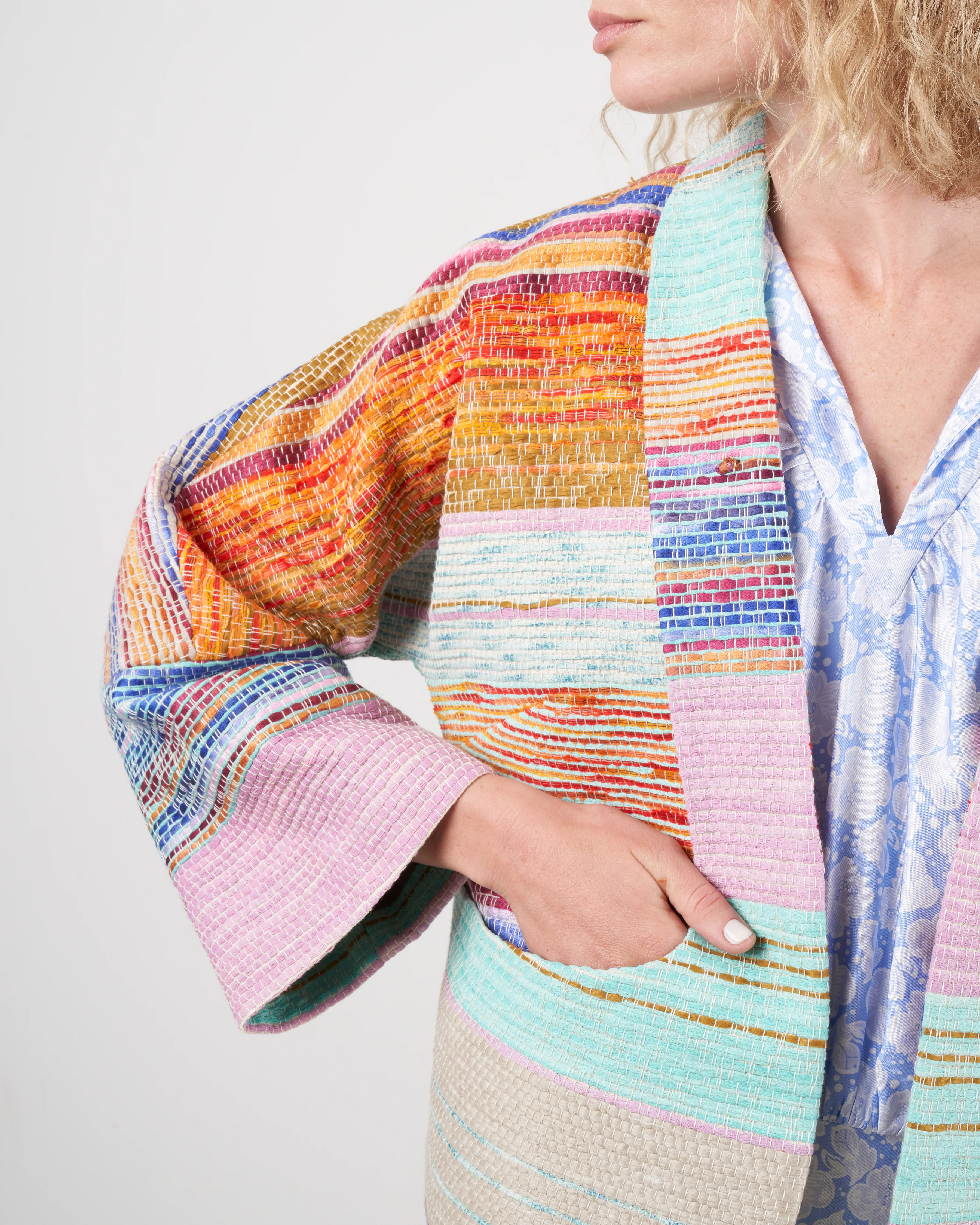 mini baja jacket - multi stripe jacquard - Image 5