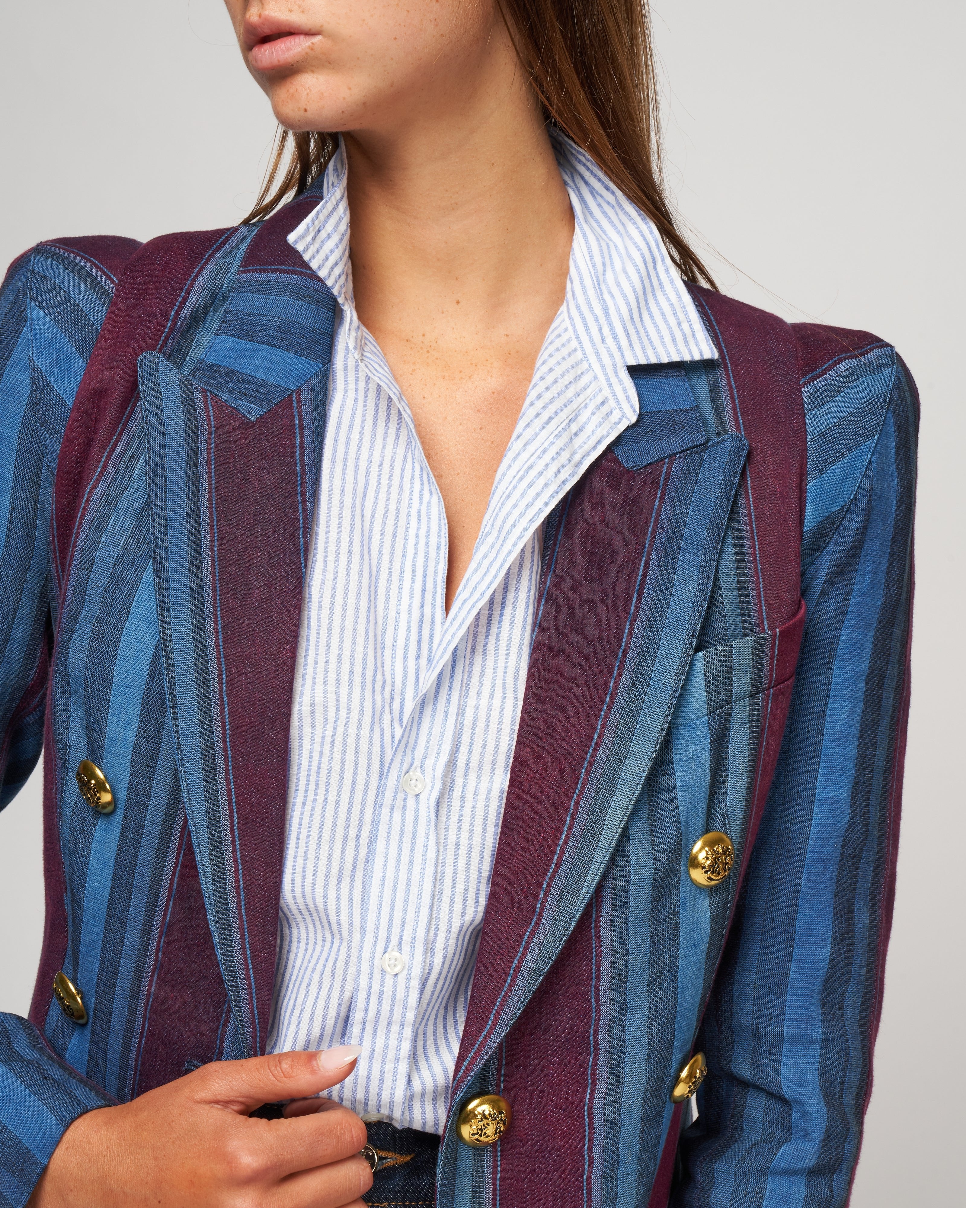 not a db pagoda blazer - indigo/merlot stripe - Image 5