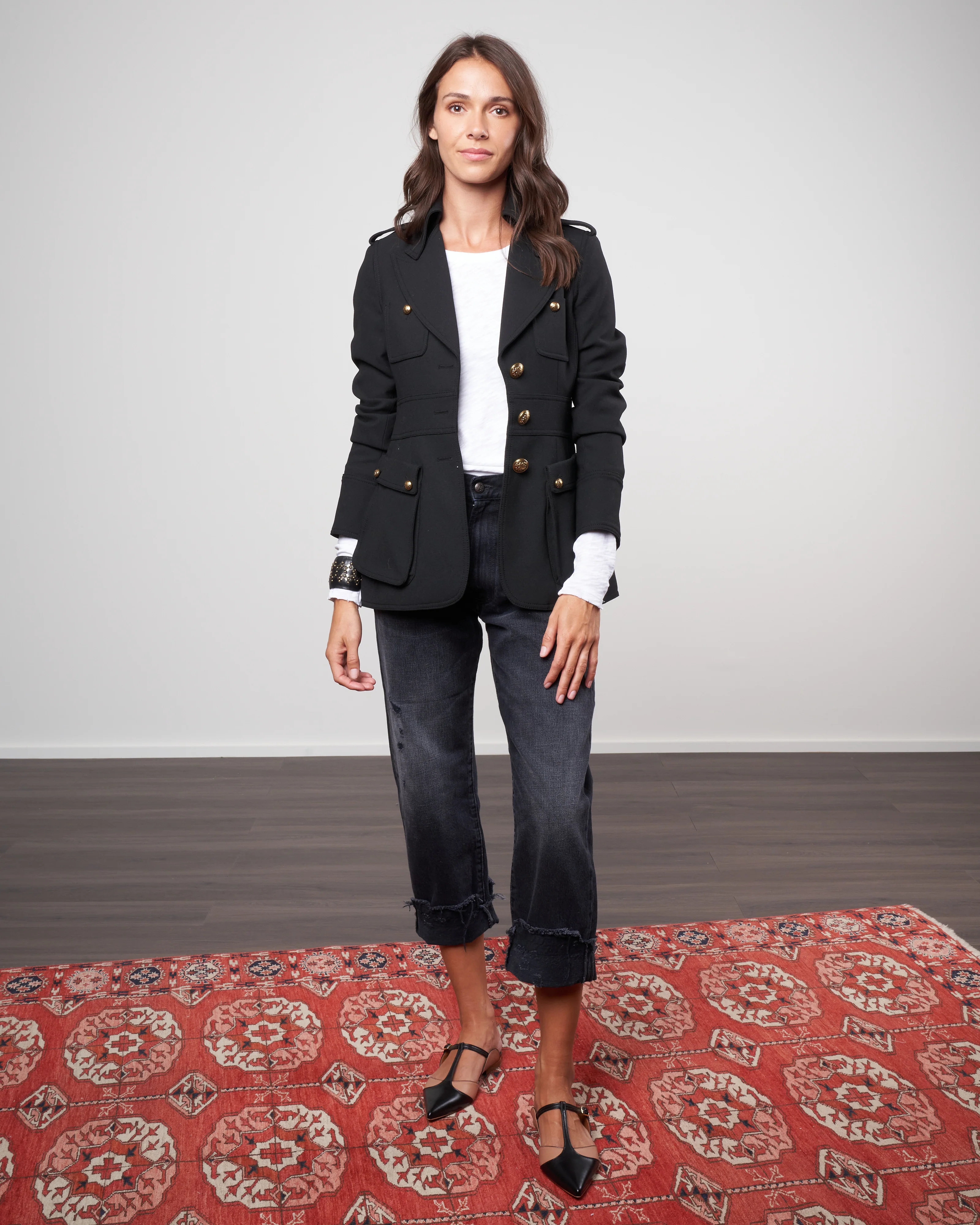 officers jacket - black