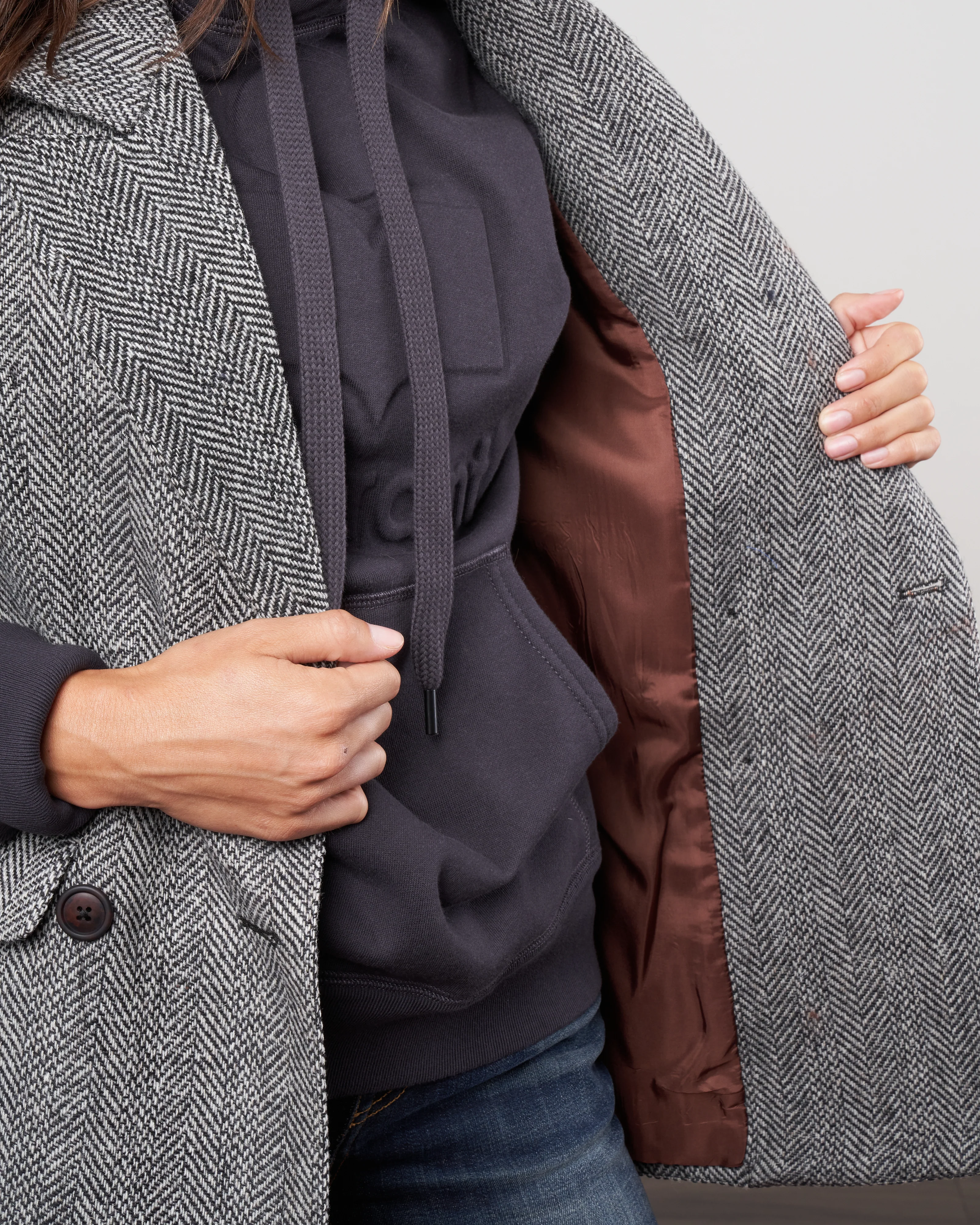 oversized db blazer - black/ivory herringbone - Image 6