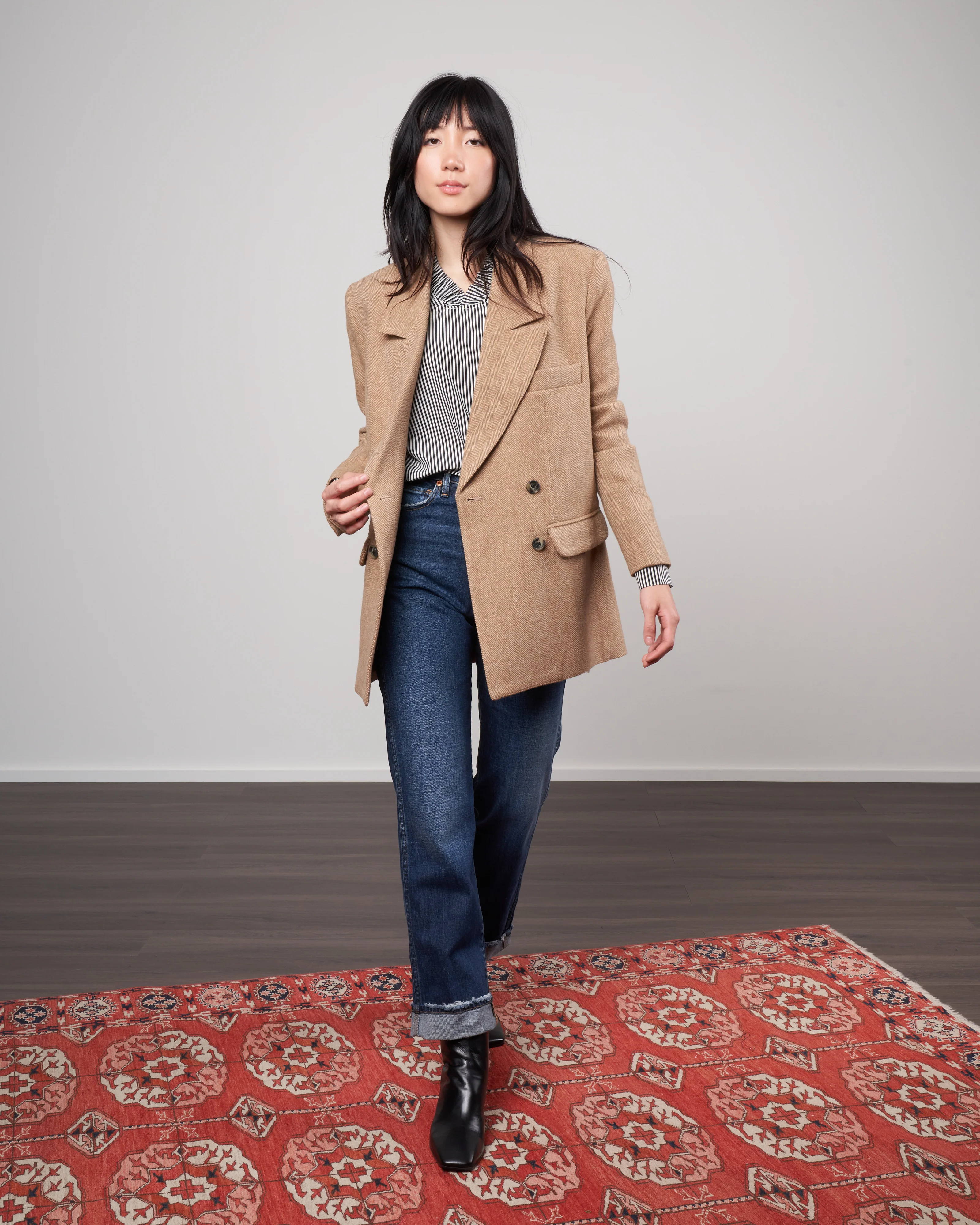 oversized db blazer - camel herringbone - Image 2