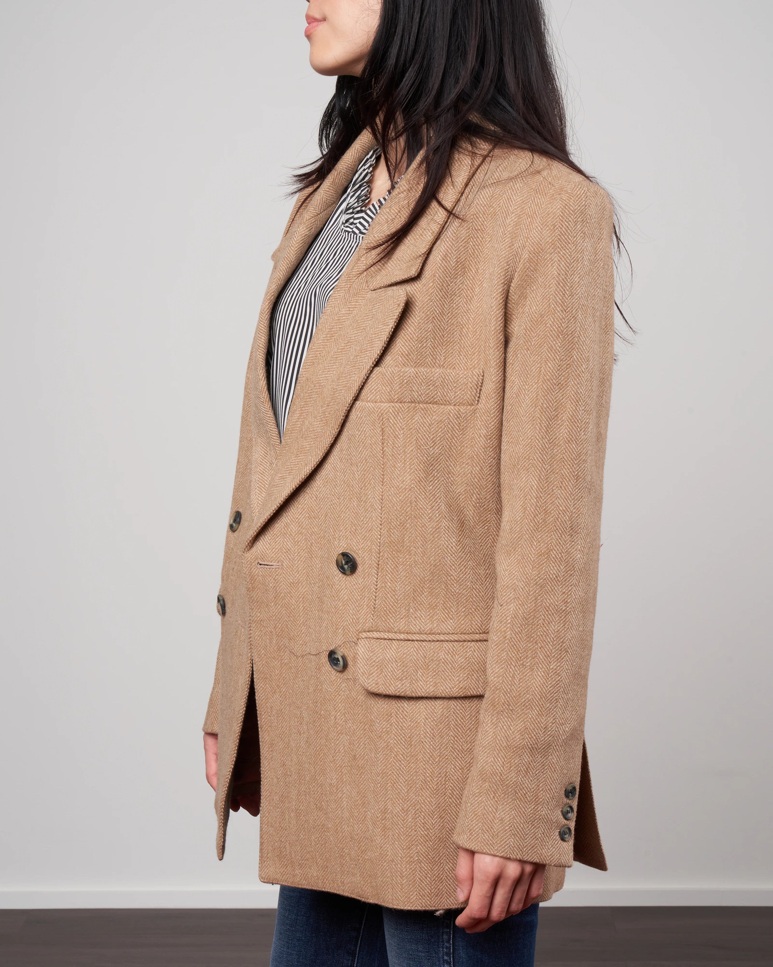 oversized db blazer - camel herringbone - Image 3