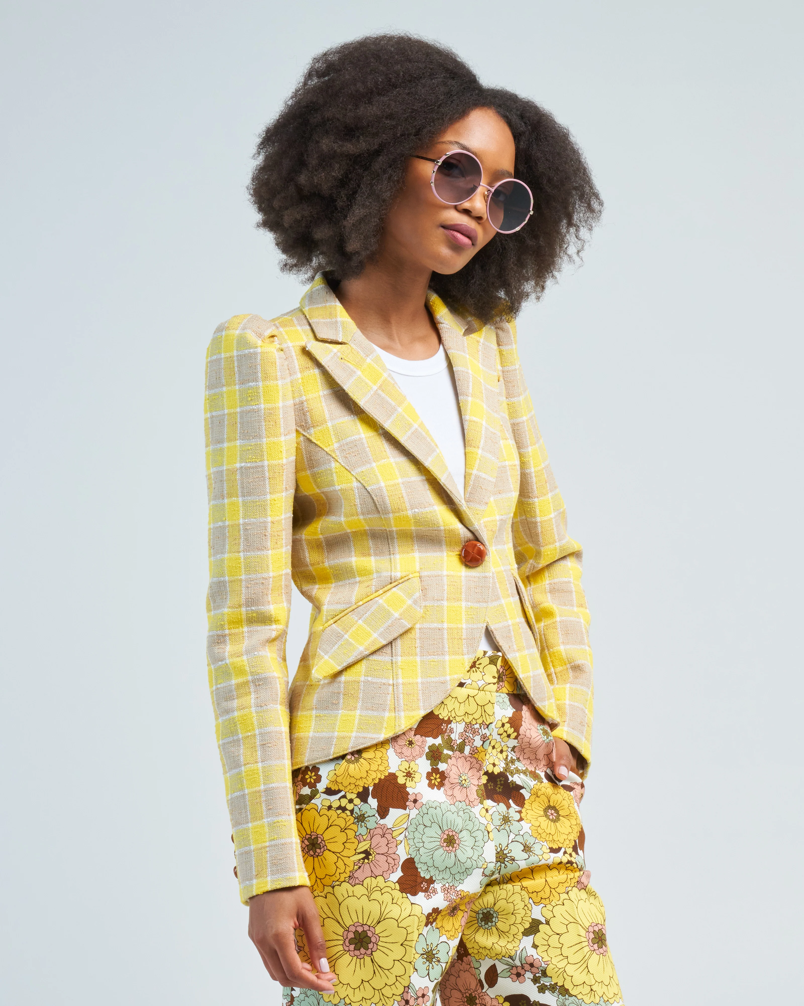 pouf sleeve one button blazer - Image 3