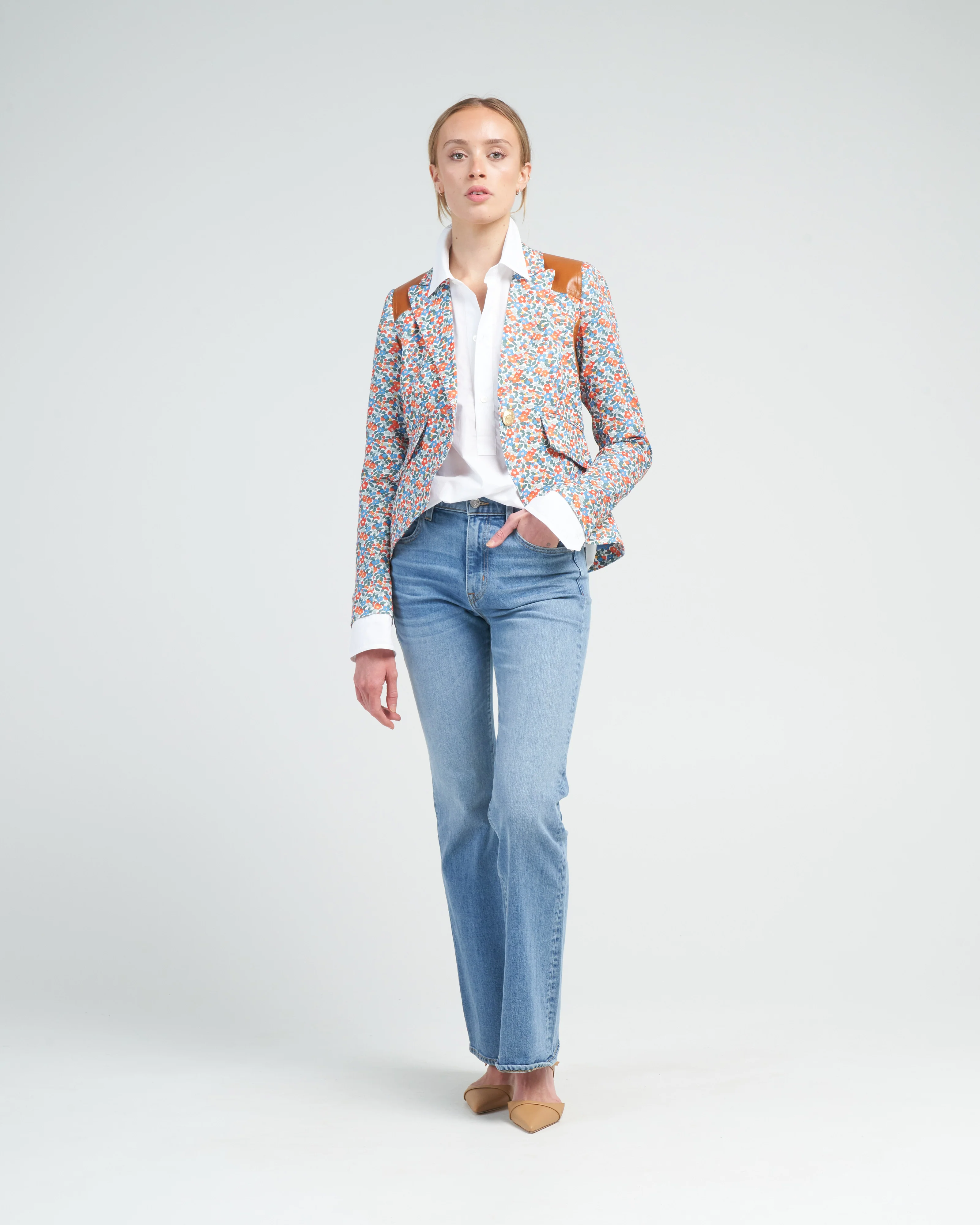 rifle patch one button blazer - multi floral - Image 2