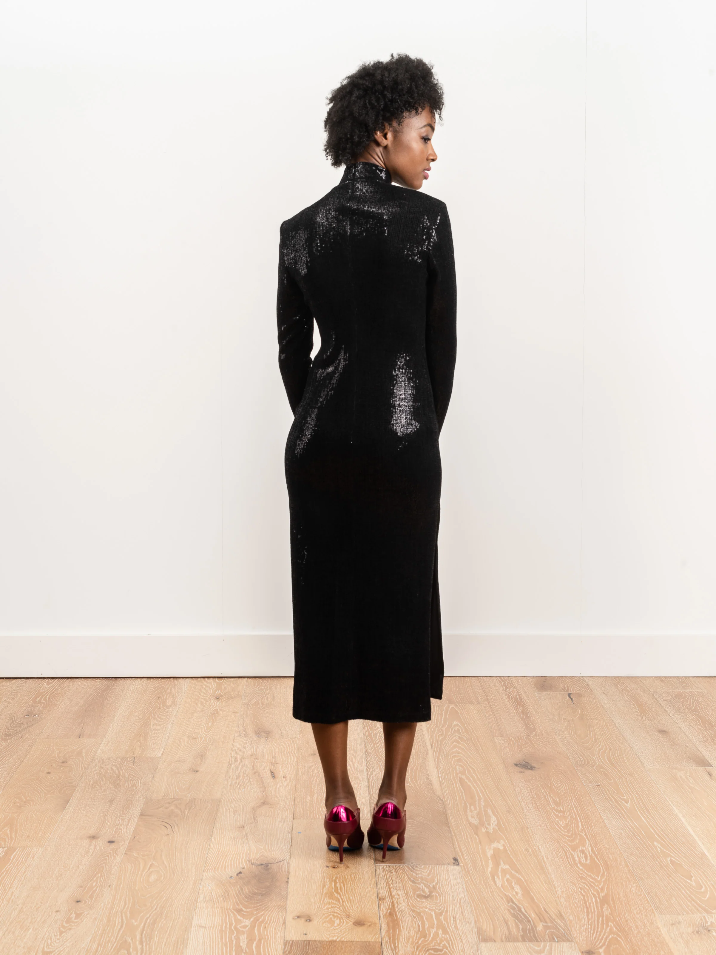 sequin slit dress - Image 4