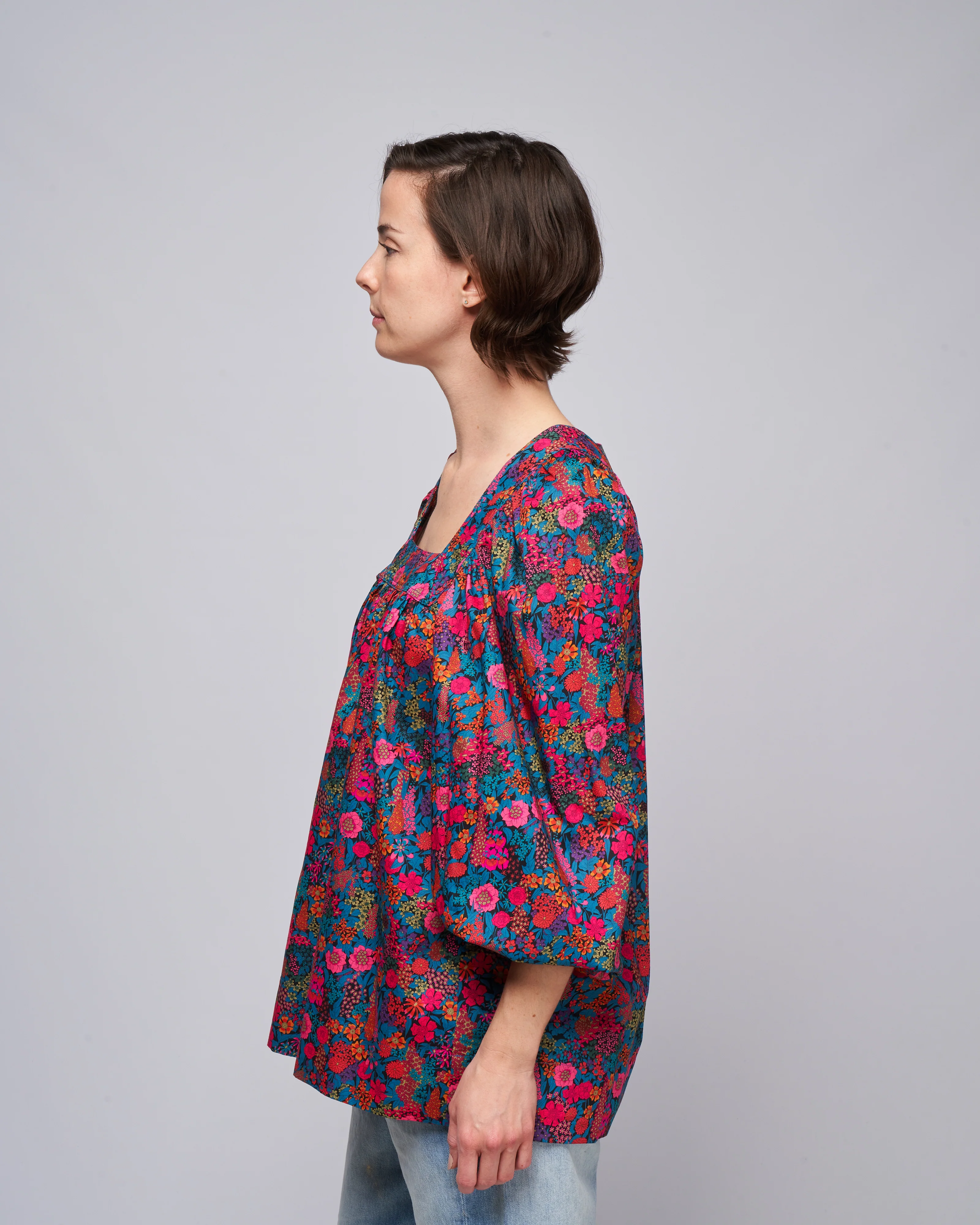 square neck tunic - liberty multi floral - Image 3