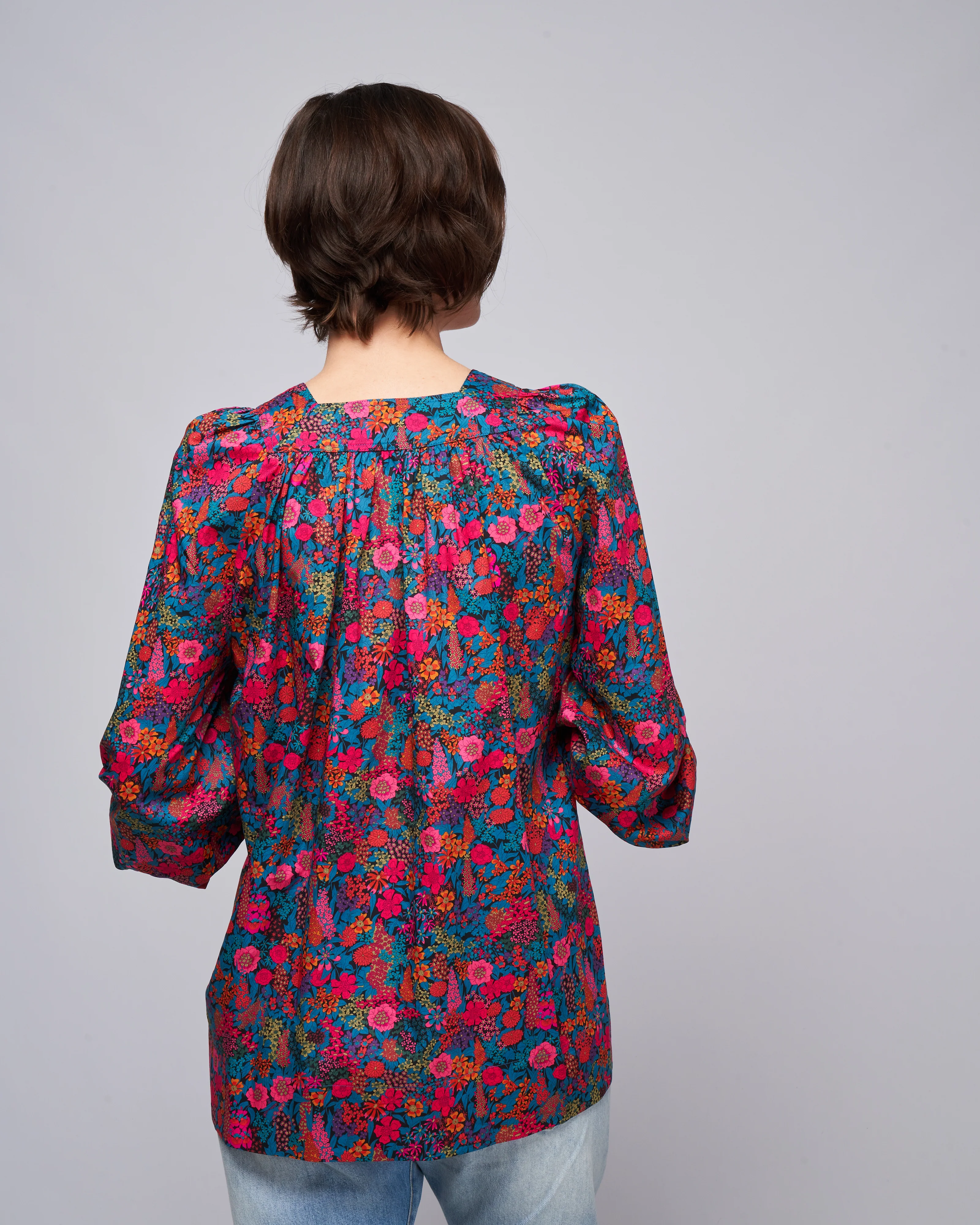 square neck tunic - liberty multi floral - Image 4