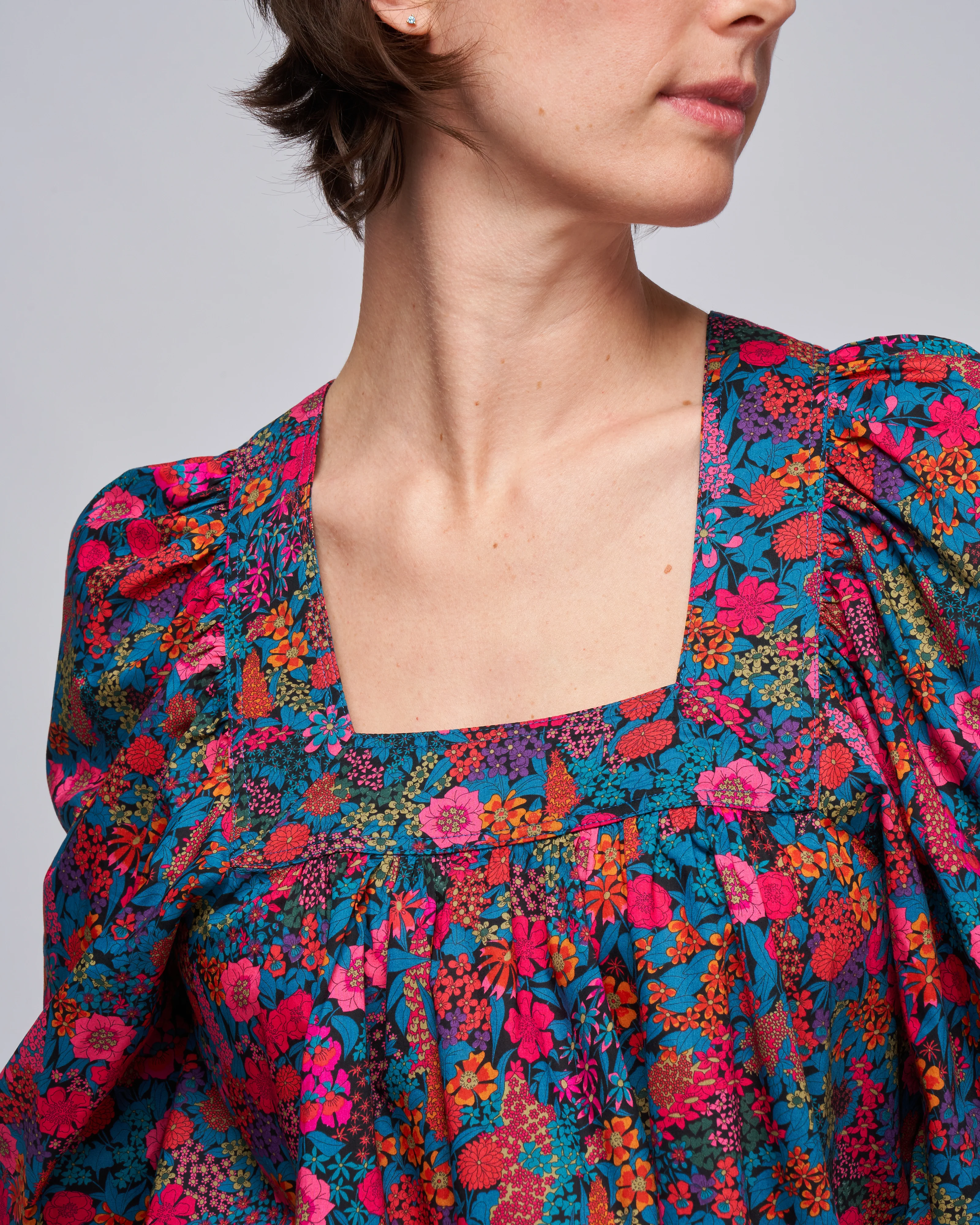square neck tunic - liberty multi floral - Image 5
