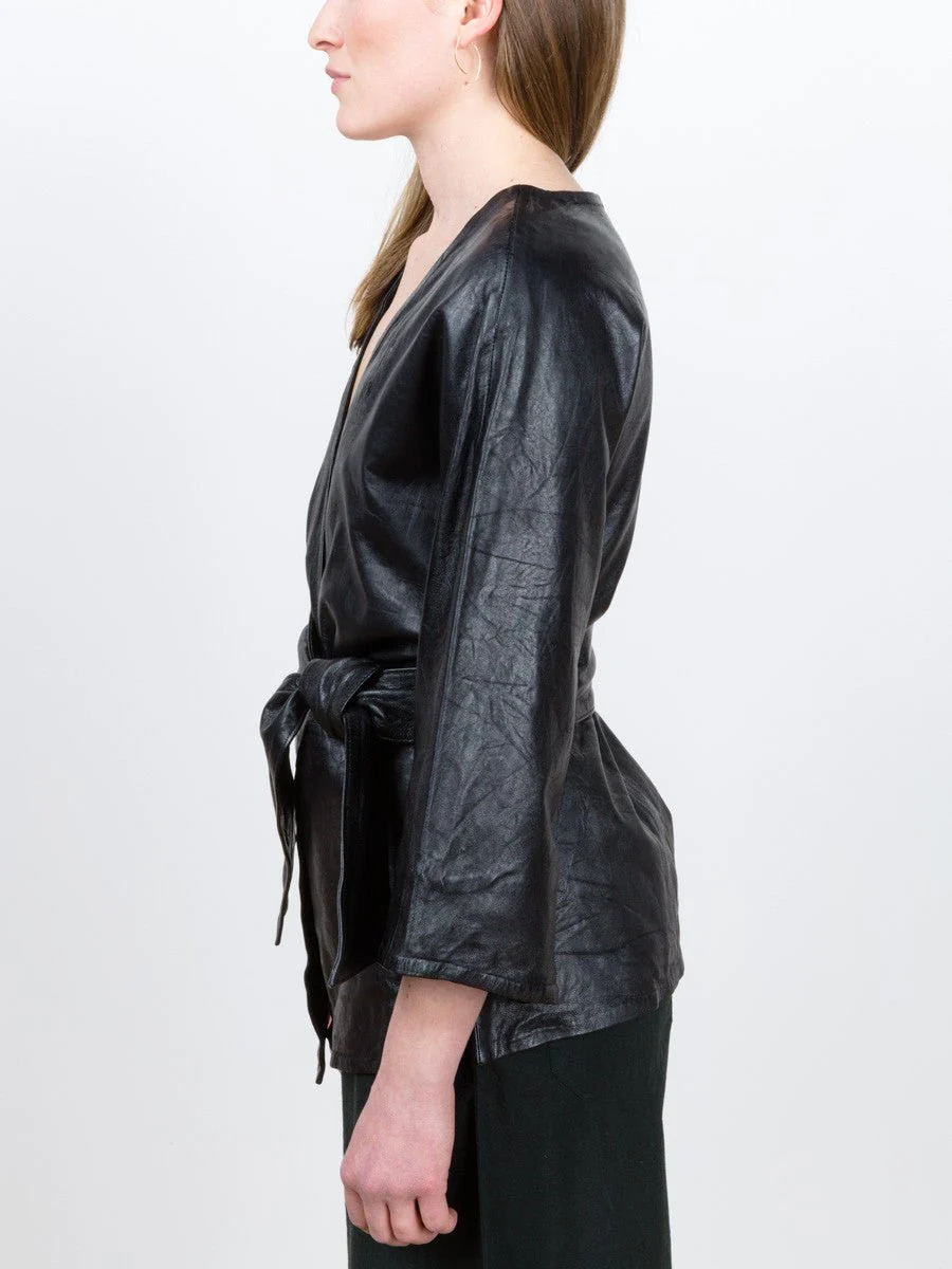 washed leather kimono - Image 3