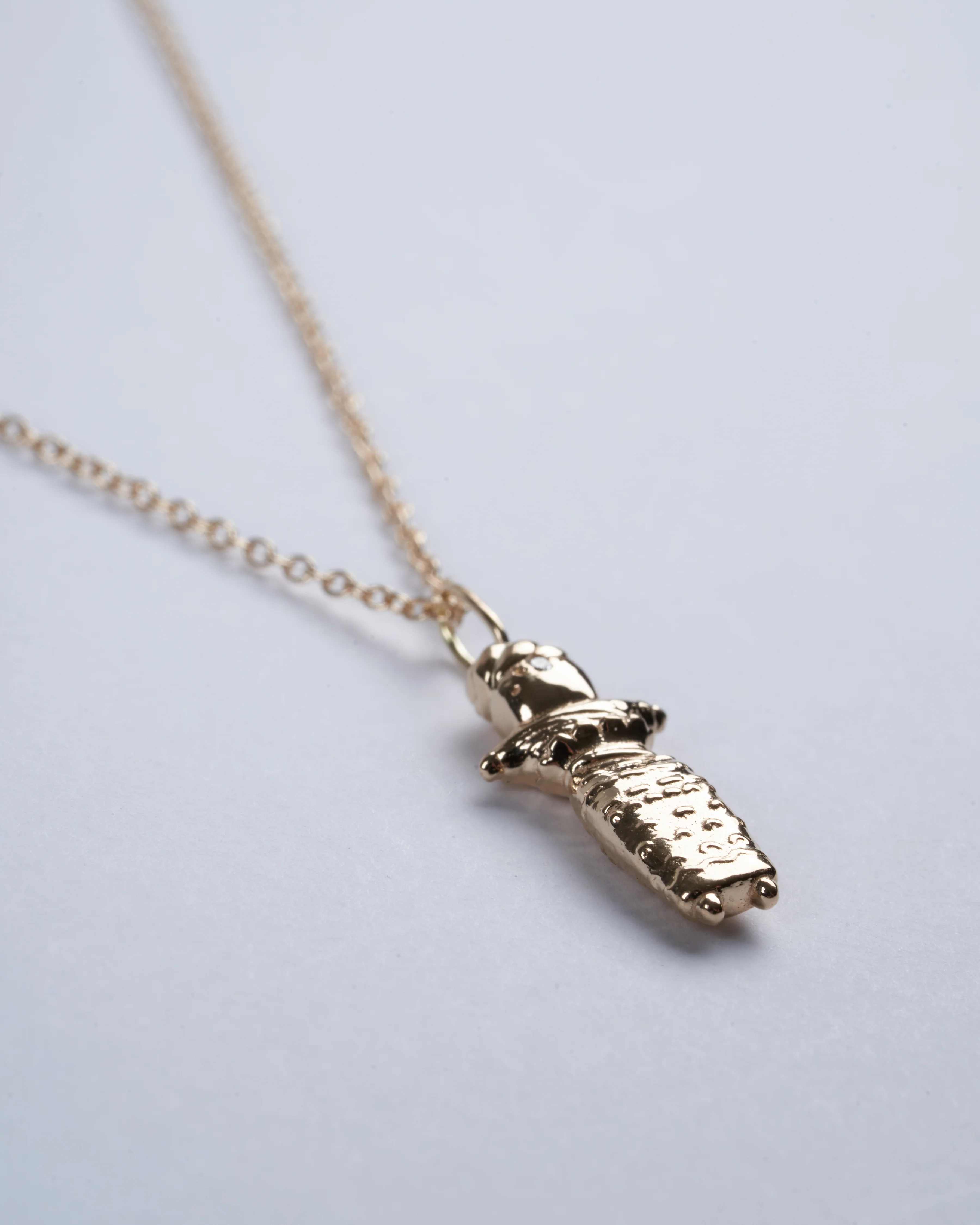 iq worry doll 14k yg w/ 16" chain - 14k gold - Image 2