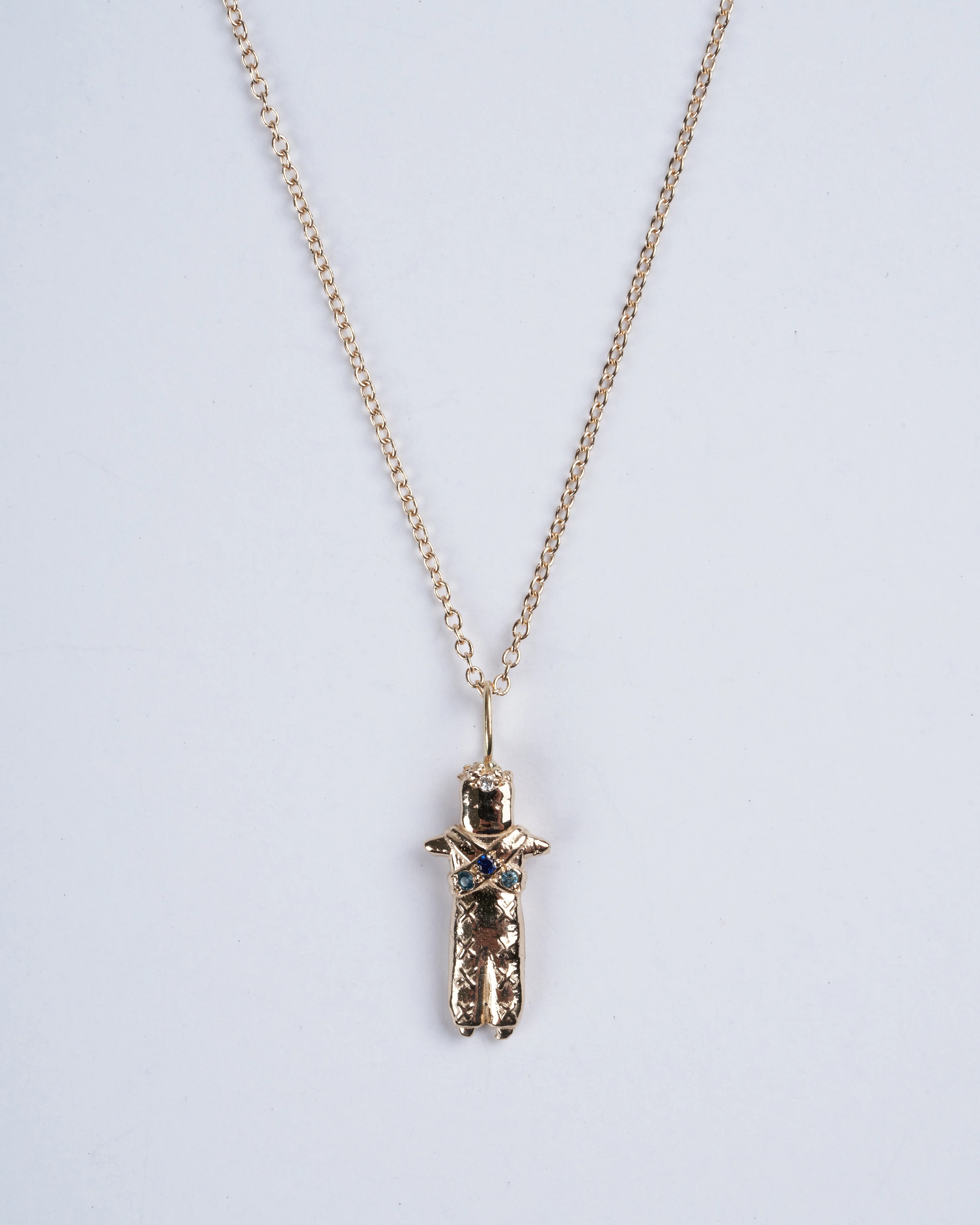 noj worry doll 14k yg w/ 16" chain - 14k gold
