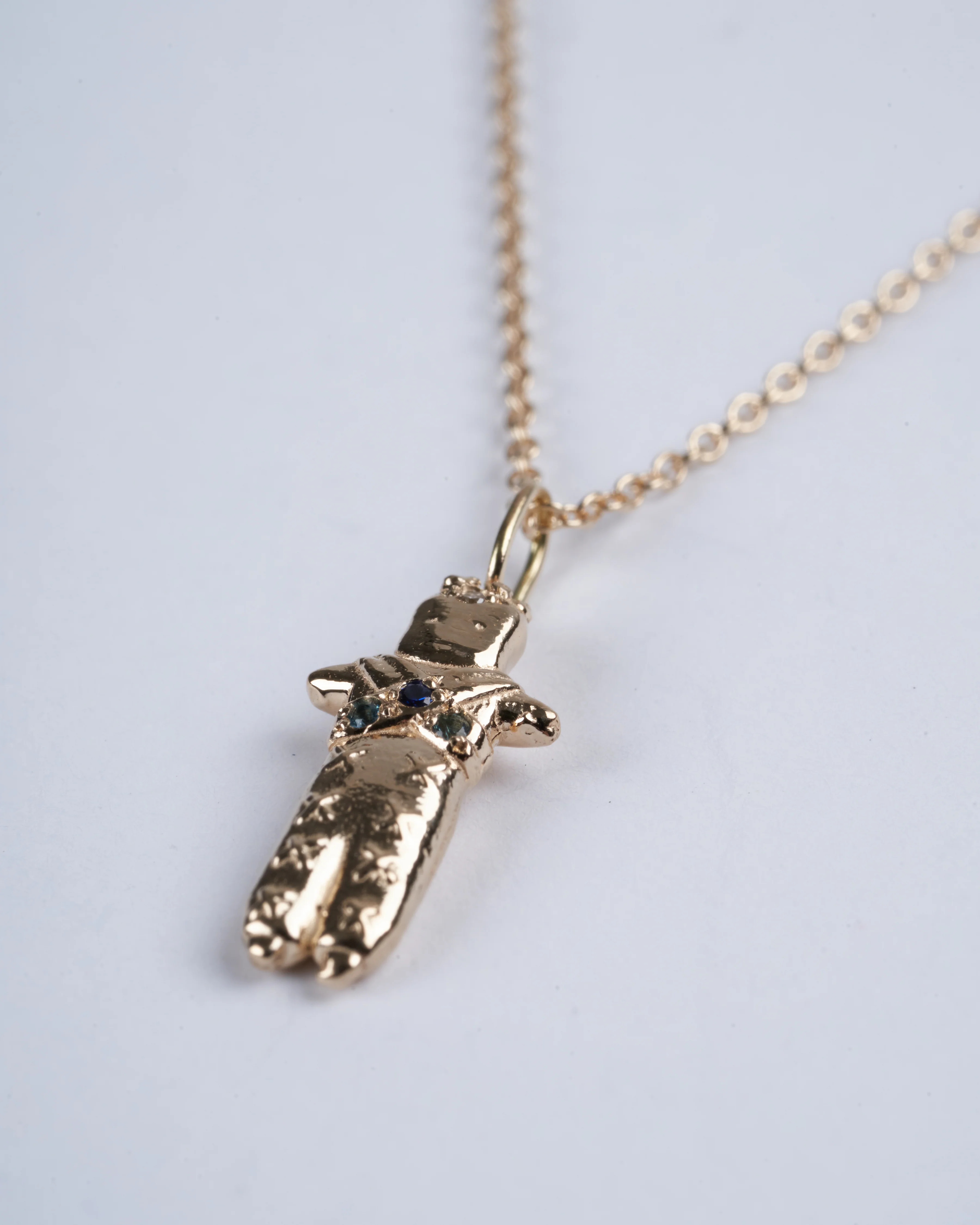 noj worry doll 14k yg w/ 16" chain - 14k gold - Image 3