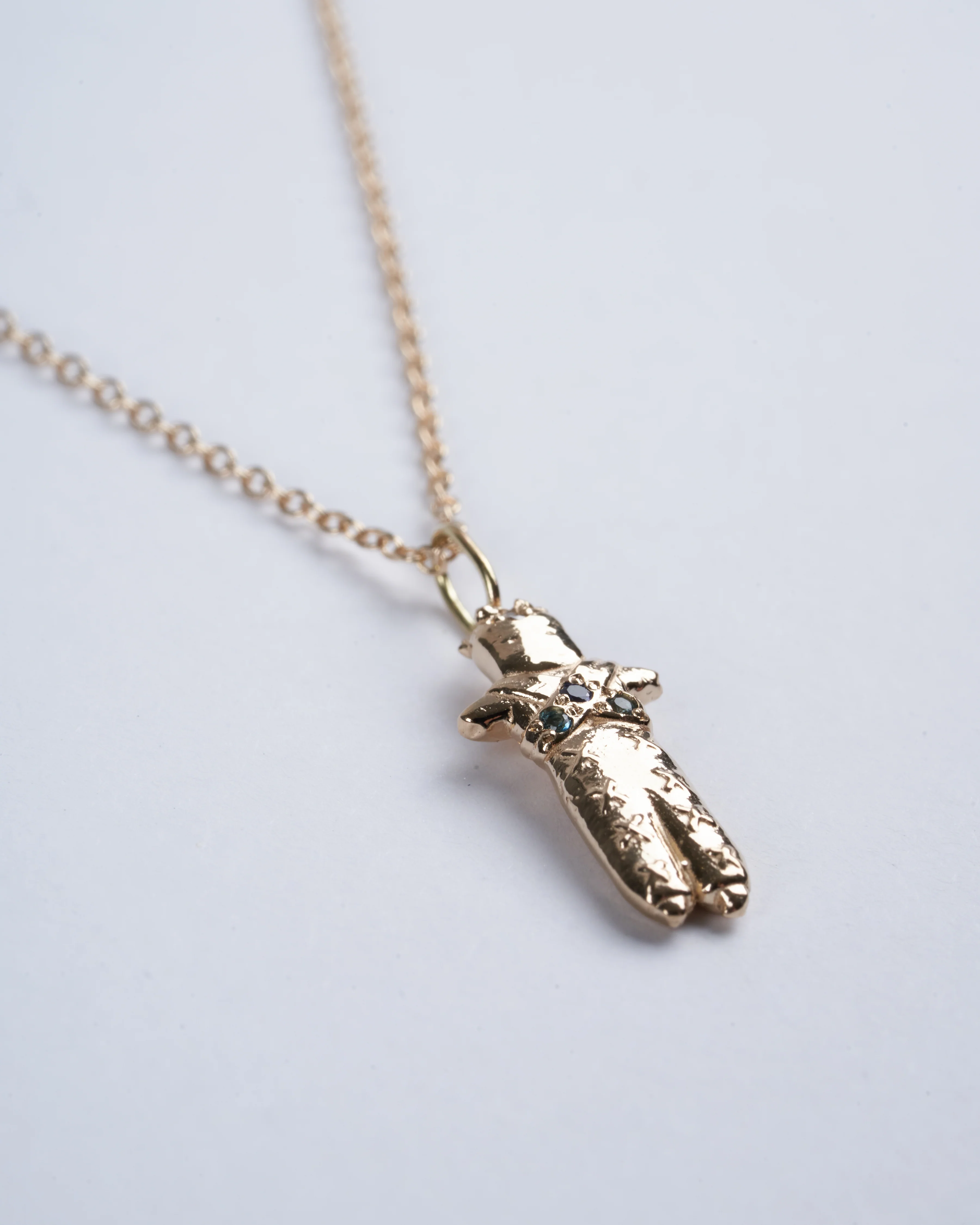 noj worry doll 14k yg w/ 16" chain - 14k gold - Image 4